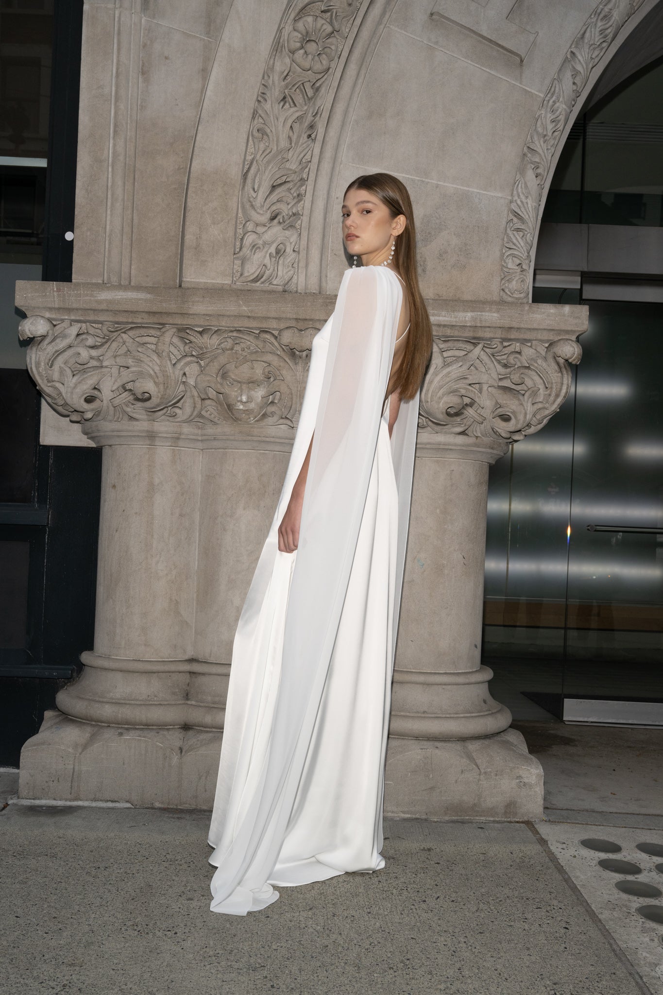 Square neck satin dress