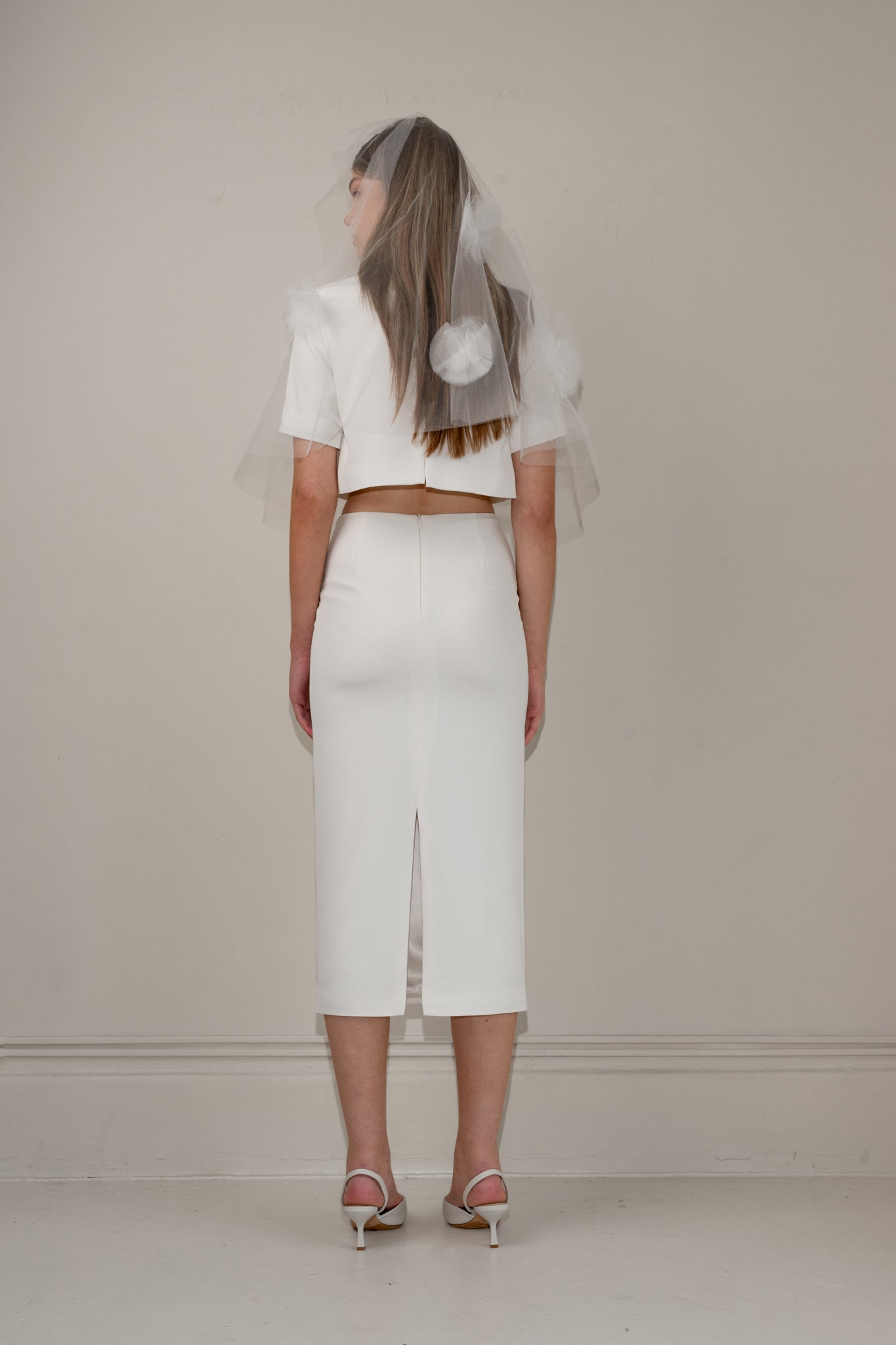 Crepe pencil skirt