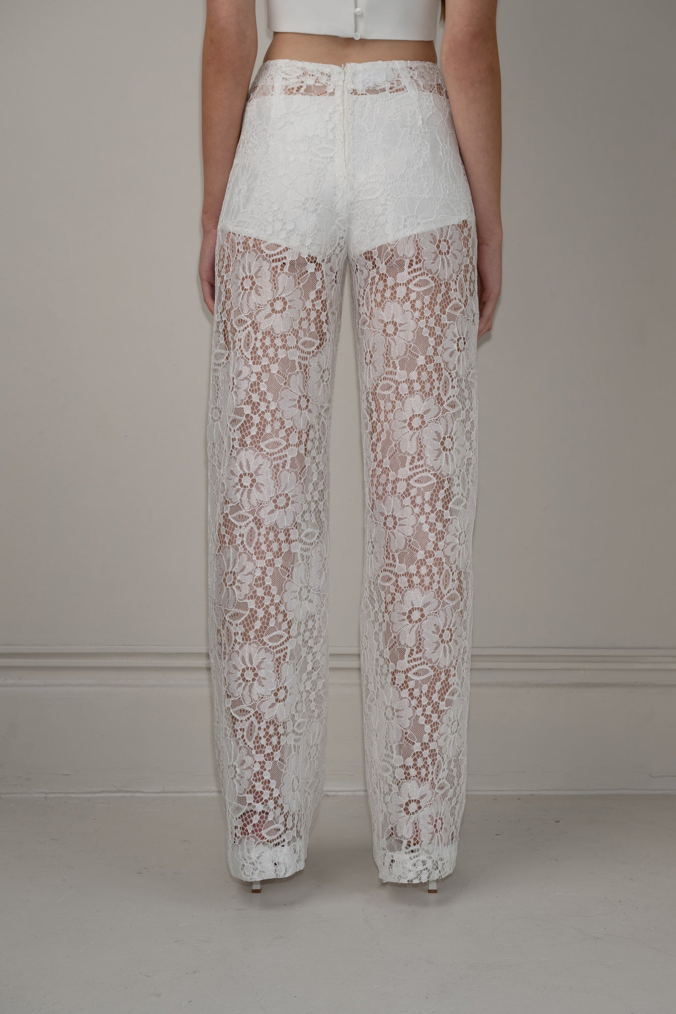 Wide-leg lace pants