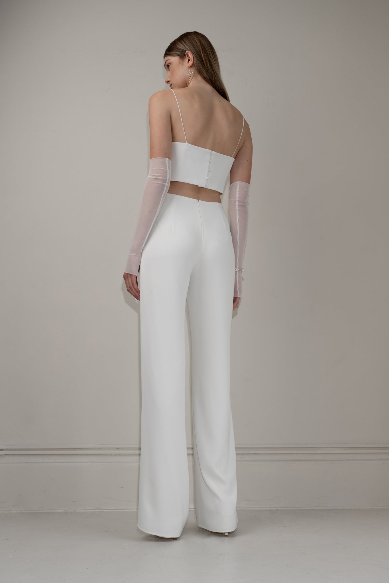 Wide-leg crepe pants