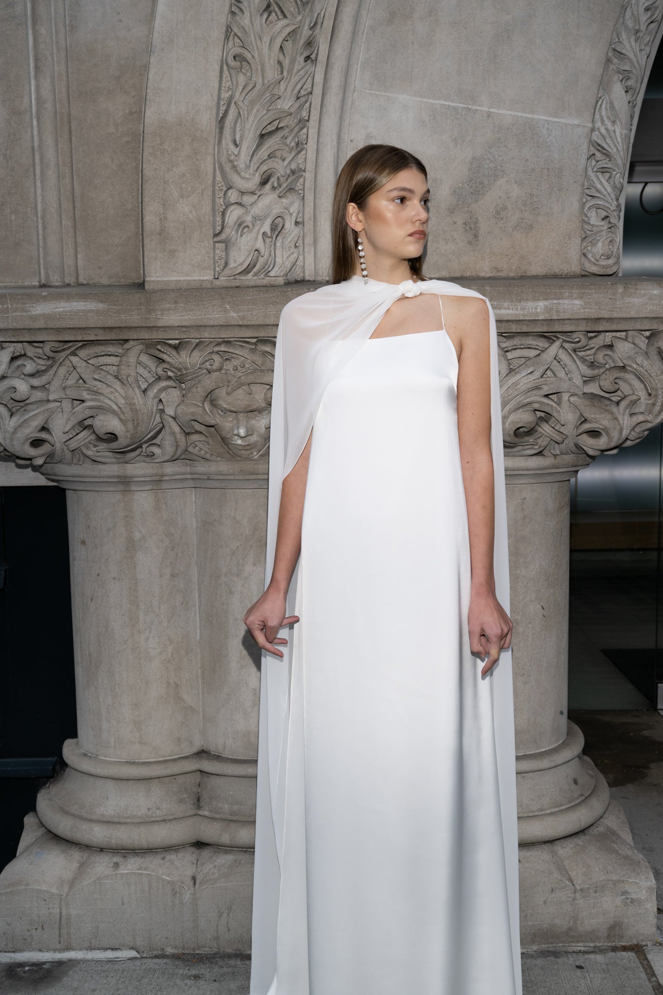 Chiffon knot cape scarf