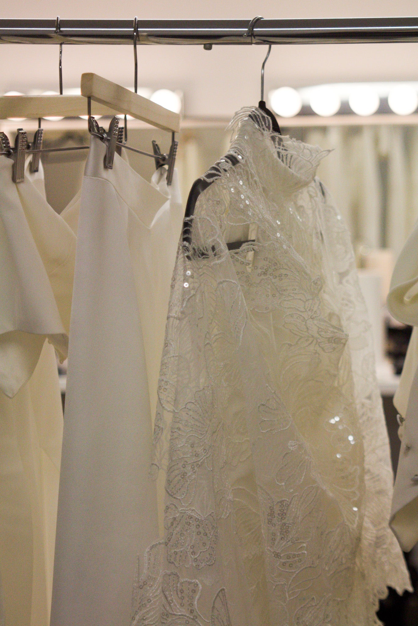 Close ups of wedding dresses at TEMPÊTE Vancouver Bridal Boutique