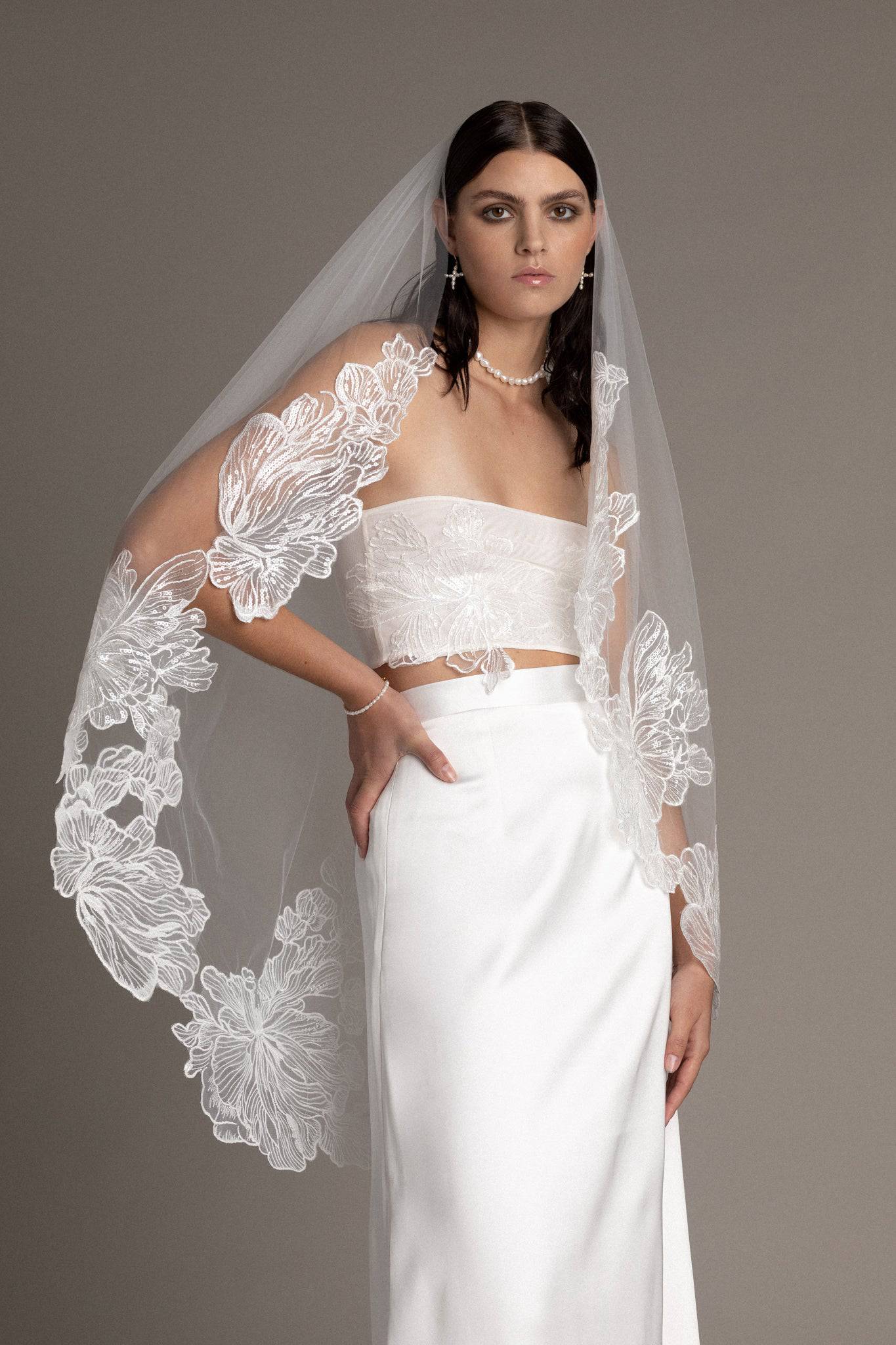 FRENCH LACE TULLE VEIL - TEMPÊTE BRAND