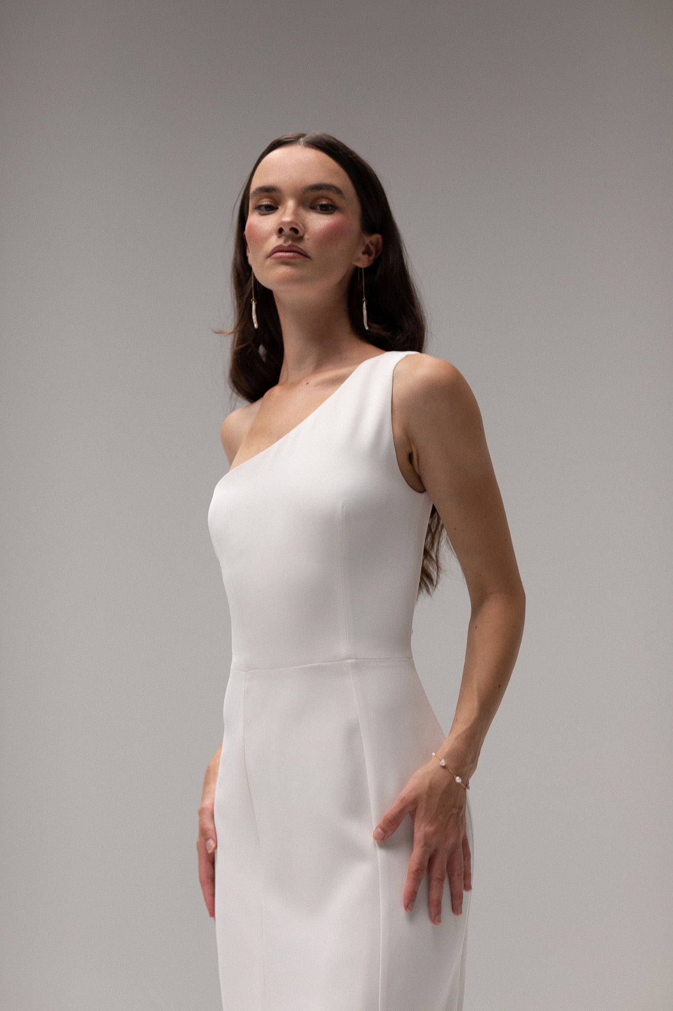 One Shoulder Crepe Gown - TEMPÊTE BRAND