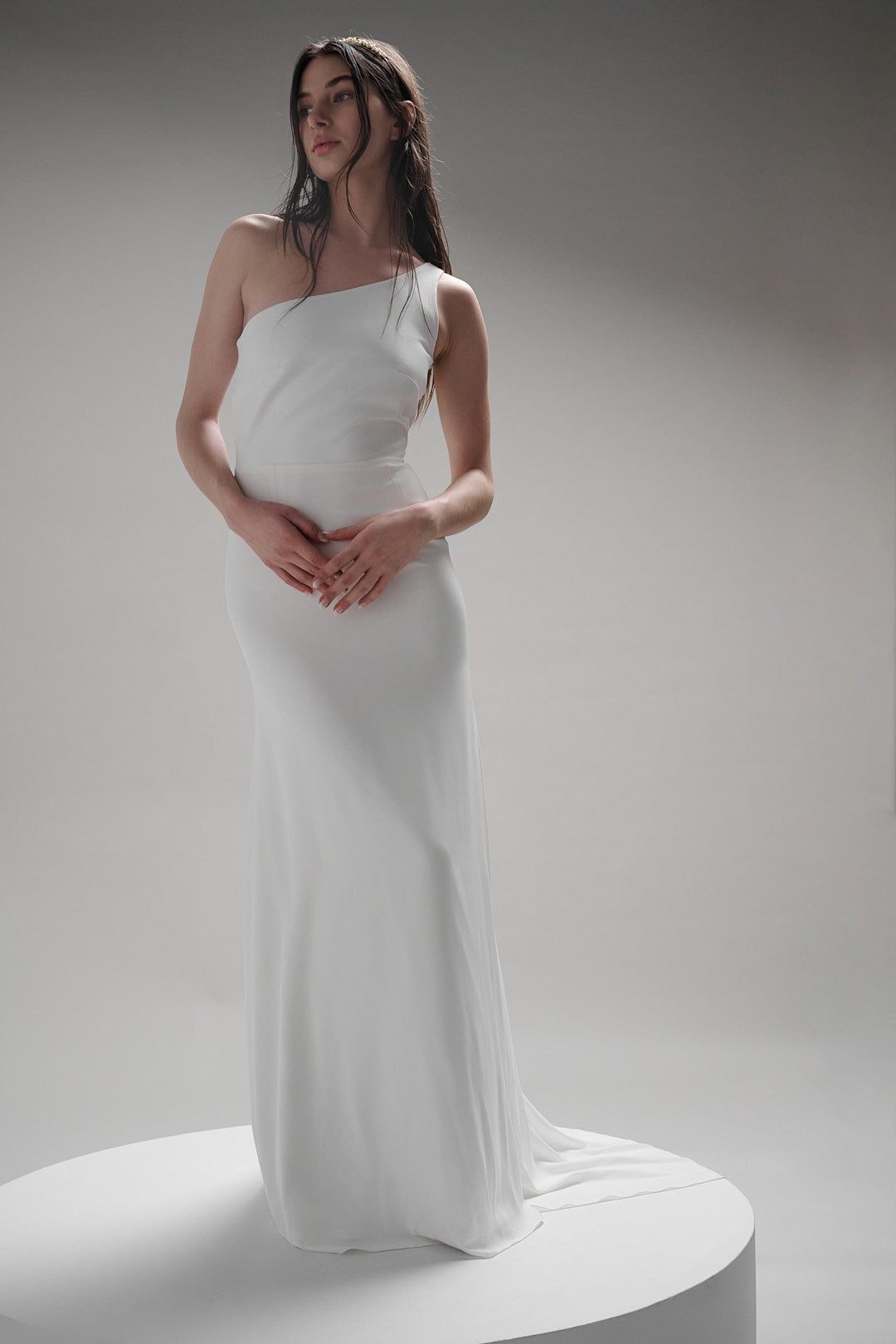 Brandon Maxwell One-shoulder Draped Crepe Gown - White - ShopStyle Wedding  Dresses