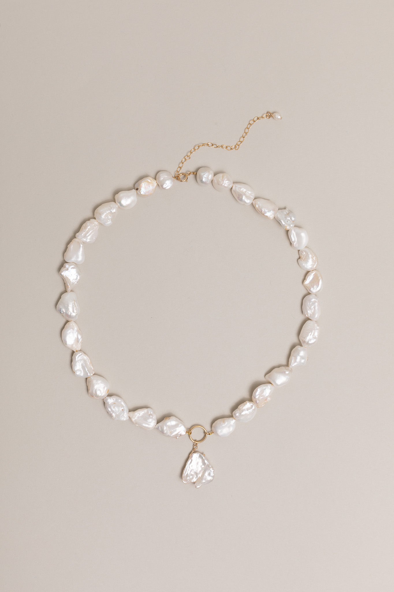 Bold Pearl Charm Necklace