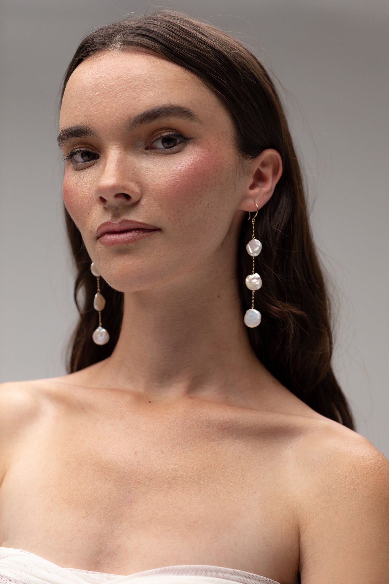 Coin Pearl Drop Earrings