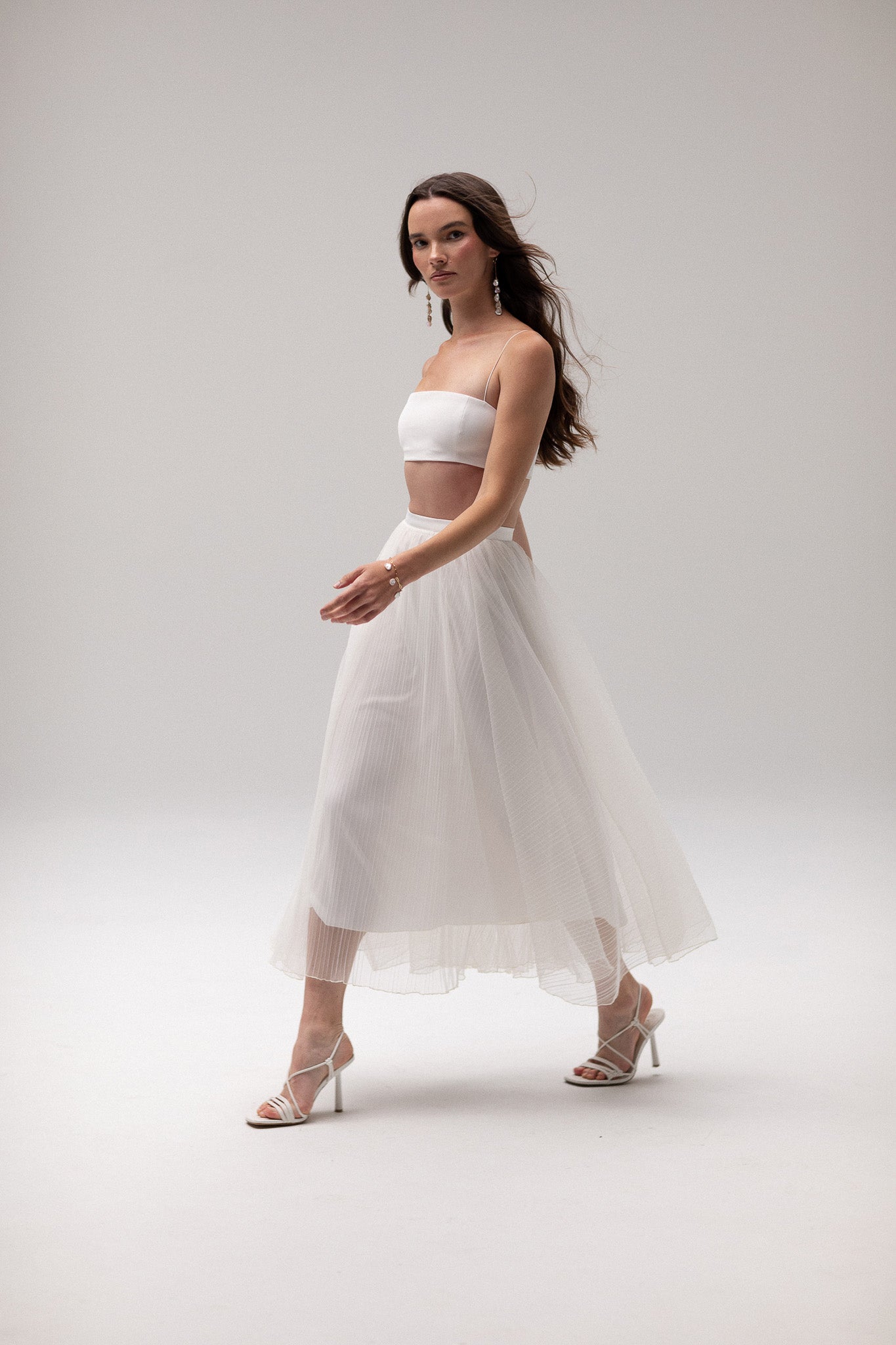 Pleated Tulle Skirt Overlay