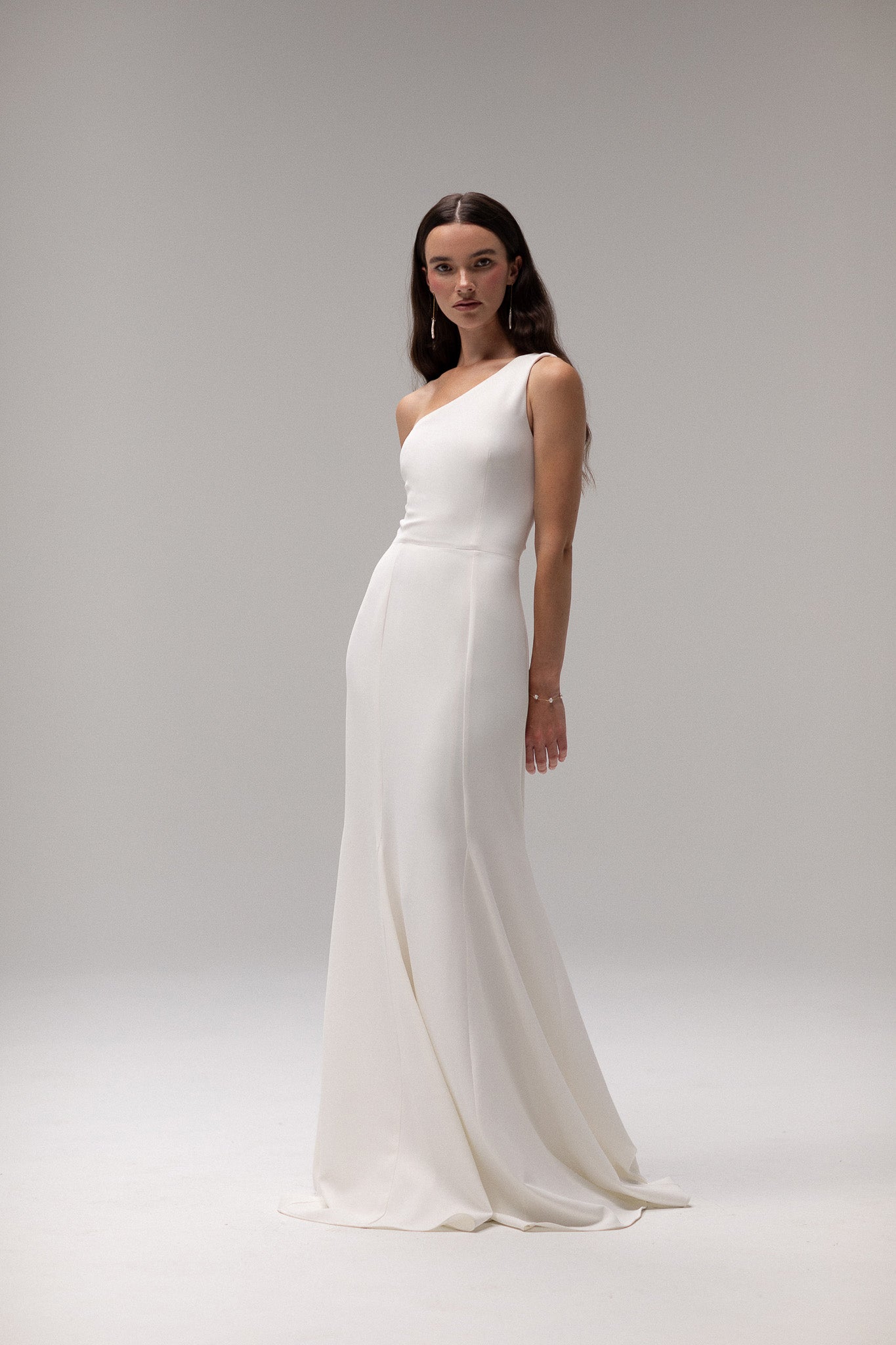 Crepe One Shoulder Gown