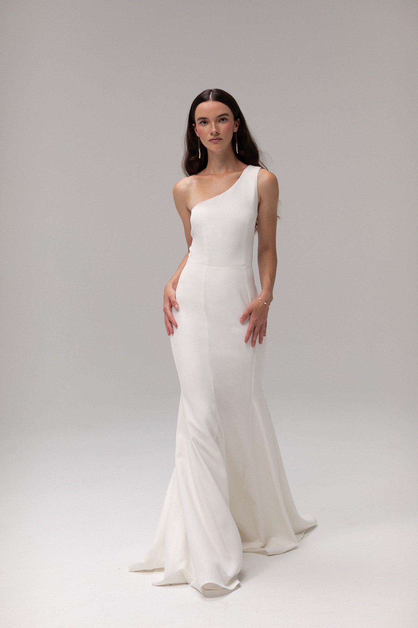 Crepe One Shoulder Gown