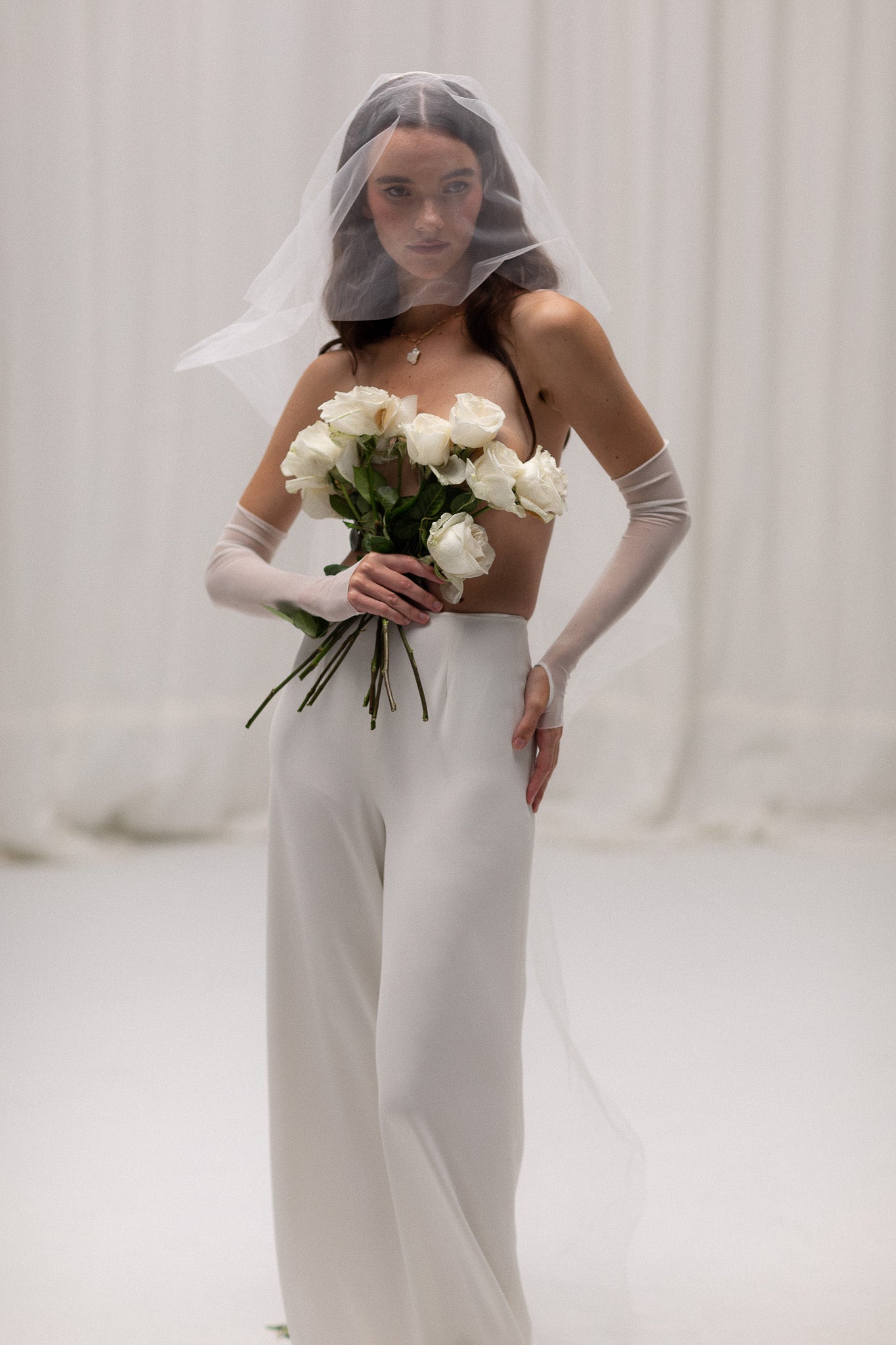 Short Blusher Tulle Veil