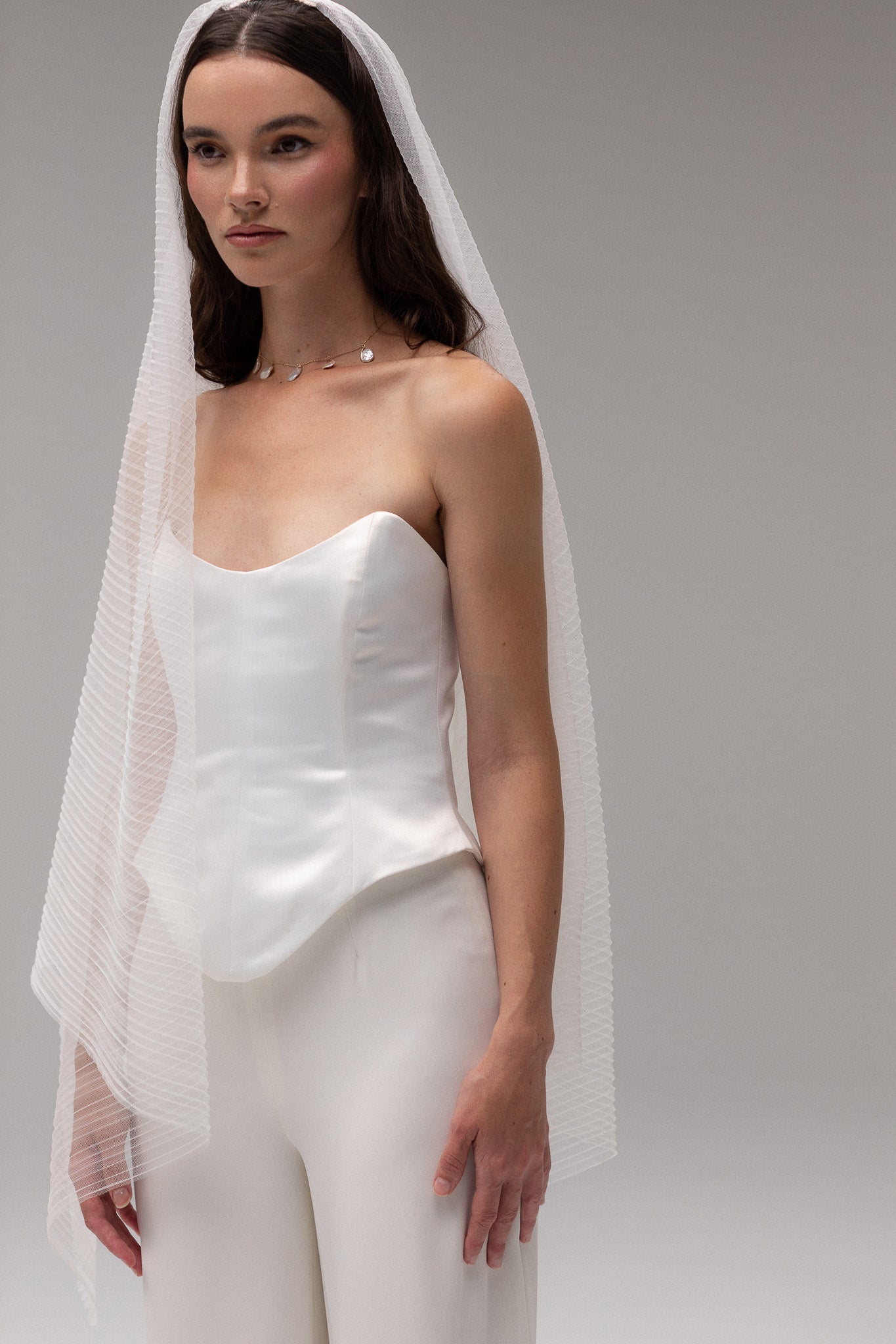 Pleated wedding veils in 2025 | TEMPÊTE