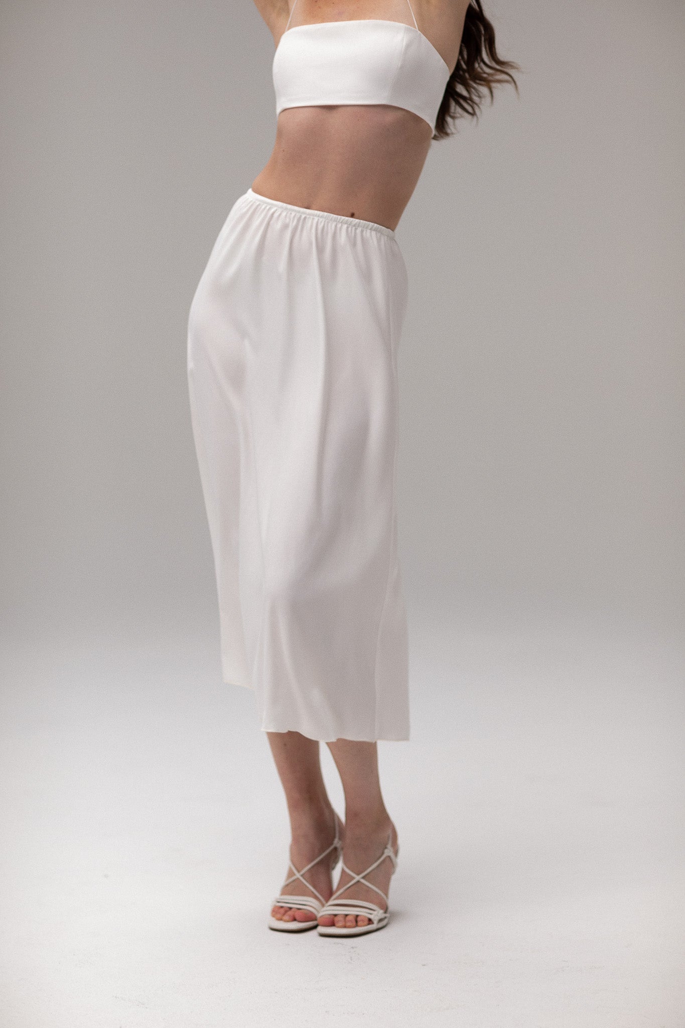 Midi Satin Slip Skirt