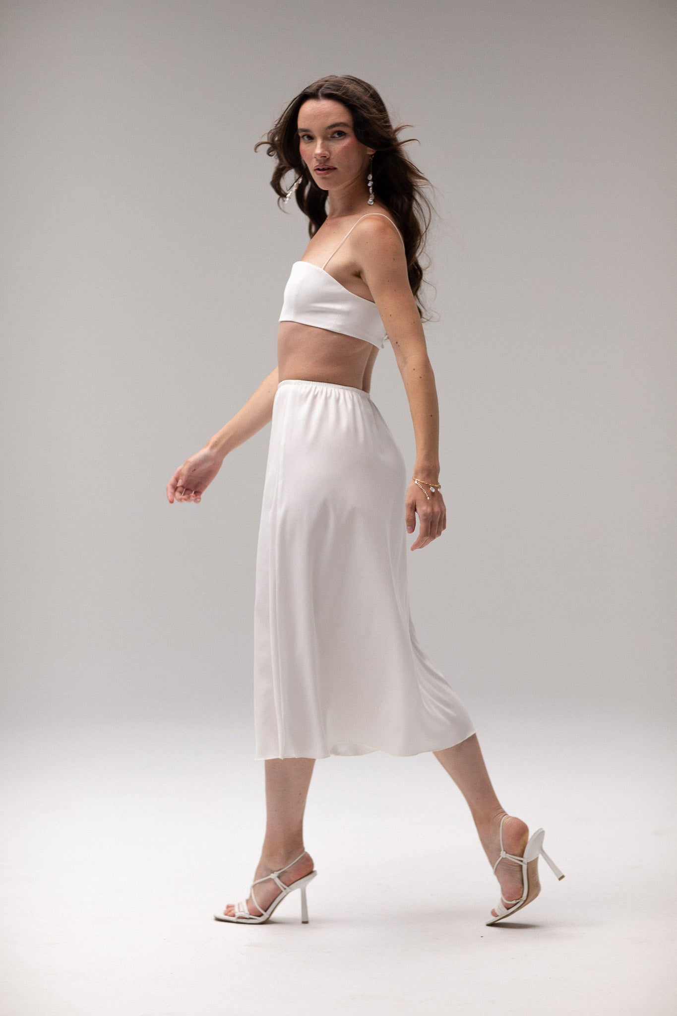 Midi Satin Slip Skirt