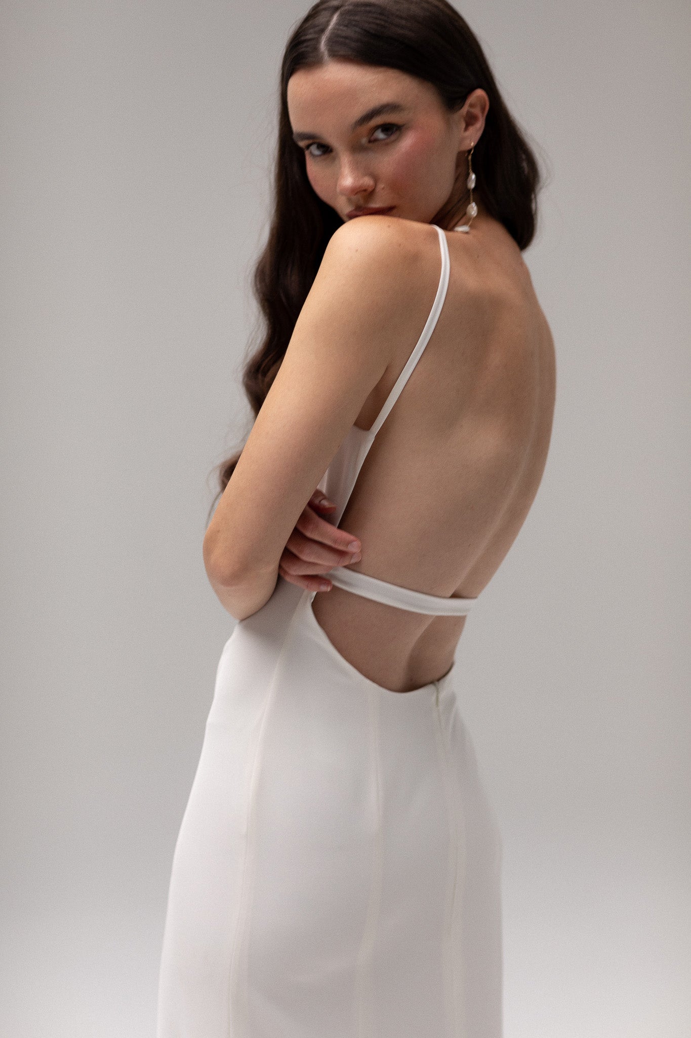 Open Back Crepe Gown