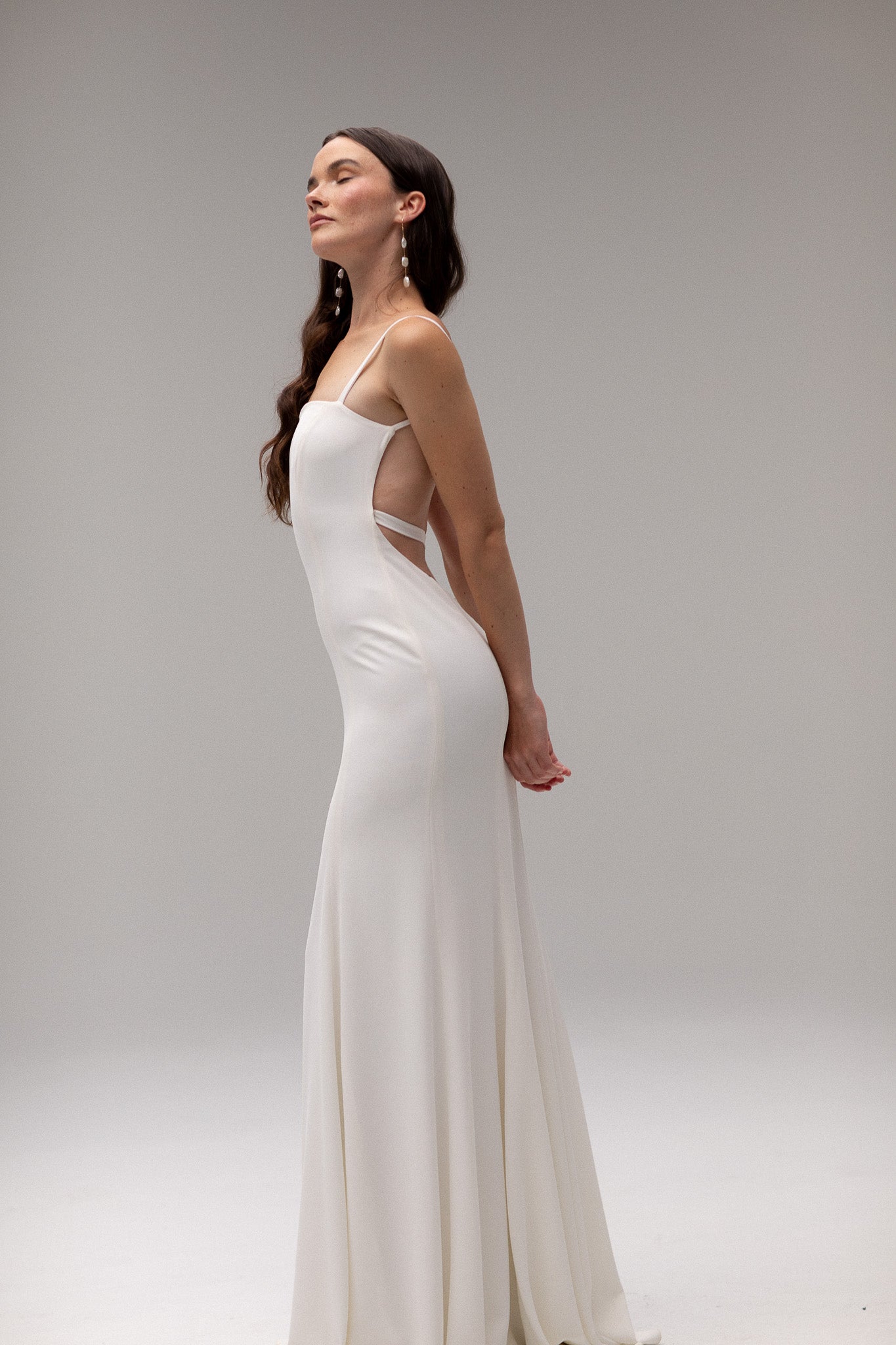 Open Back Crepe Gown