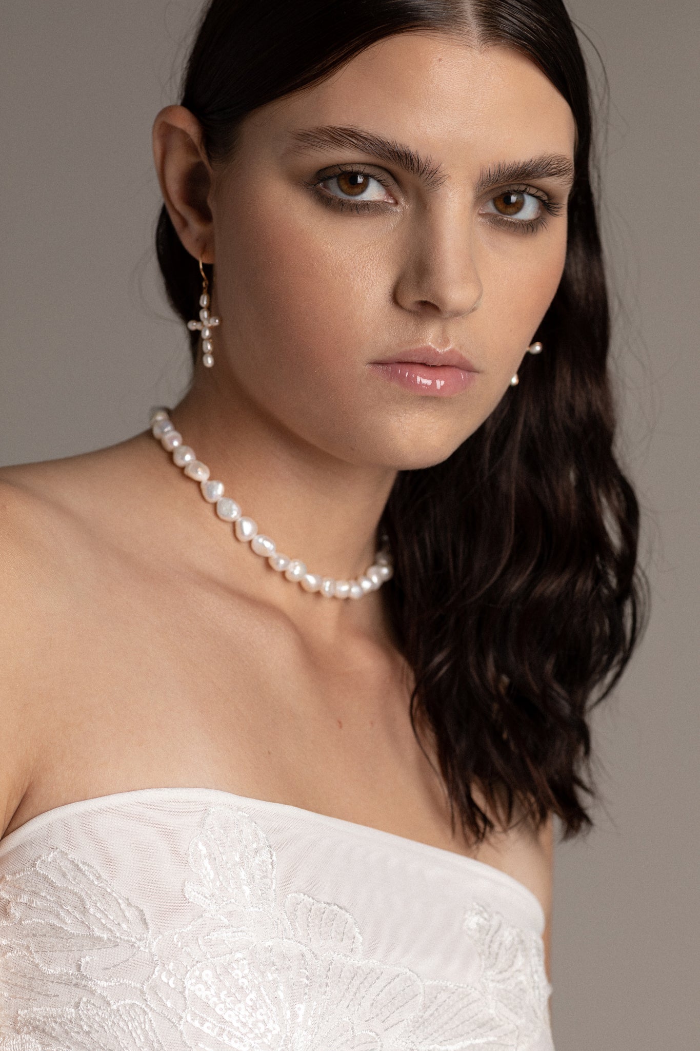 Mini Cross Wedding Earrings | TEMPÊTE Bridal Boutique