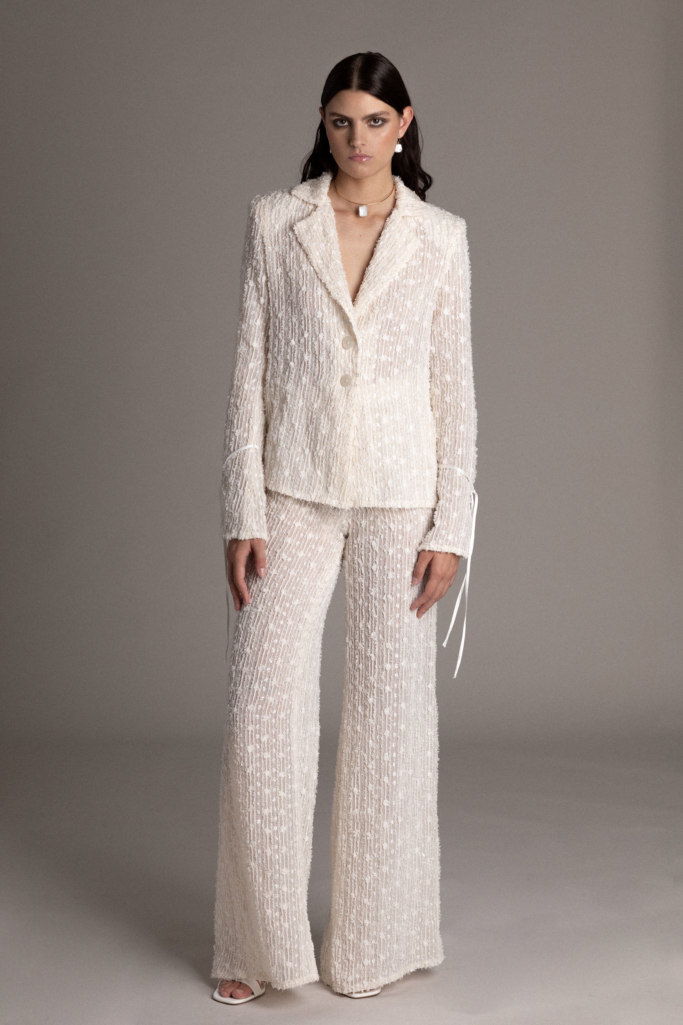 EMBROIDERED BLAZER WITH STRINGS