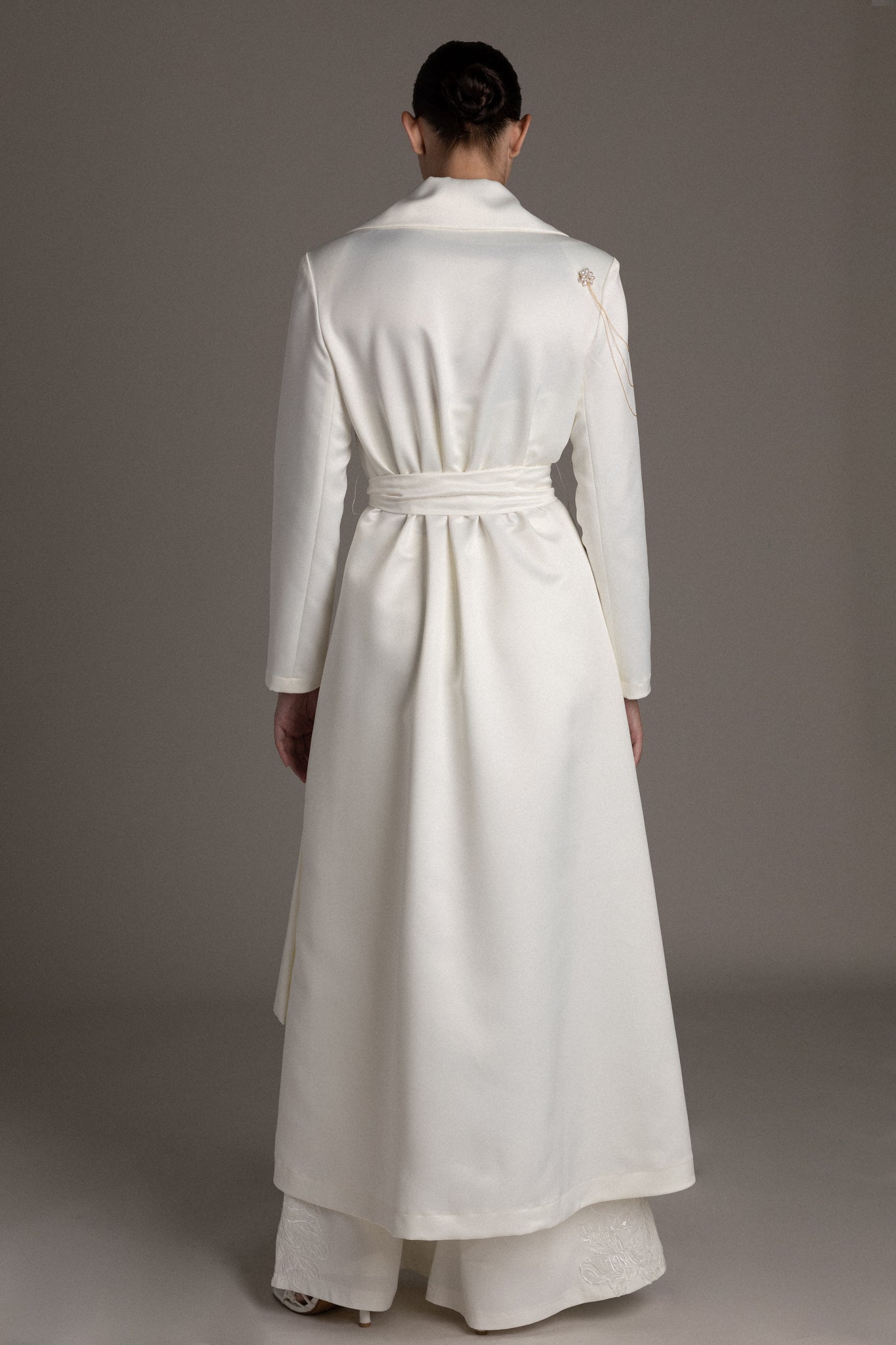 BELTED SATIN BRIDAL TRENCH