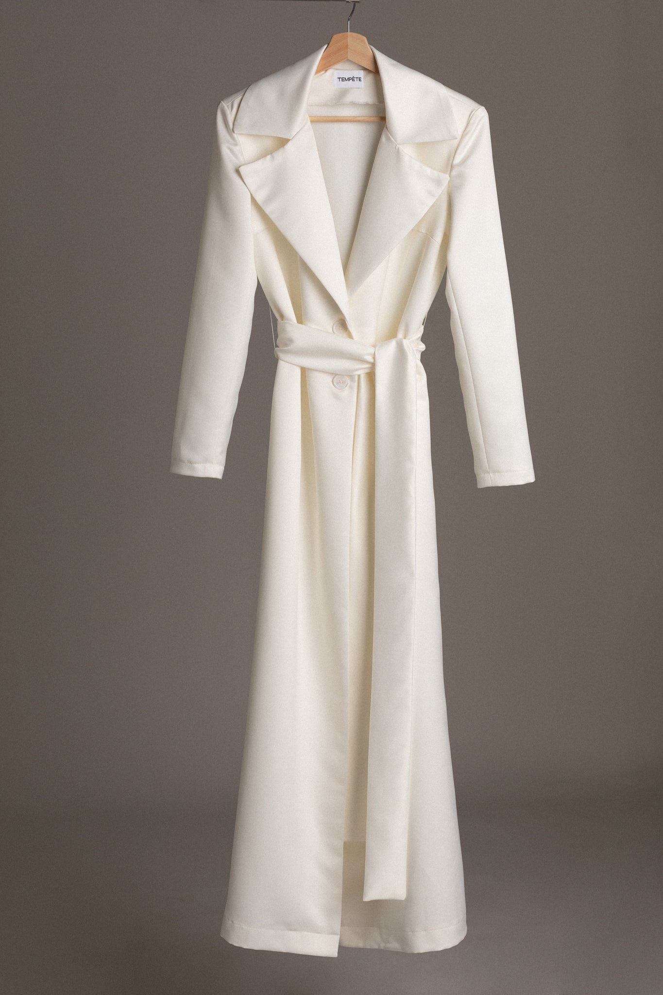 BELTED SATIN BRIDAL TRENCH