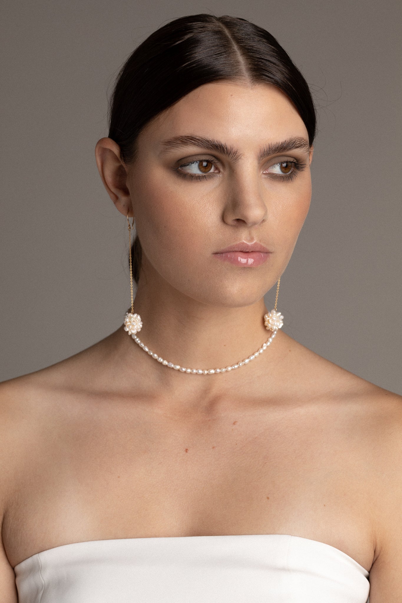 Petite Natural Pearl Wedding Choker Necklace | TEMPÊTE Bridal Boutique