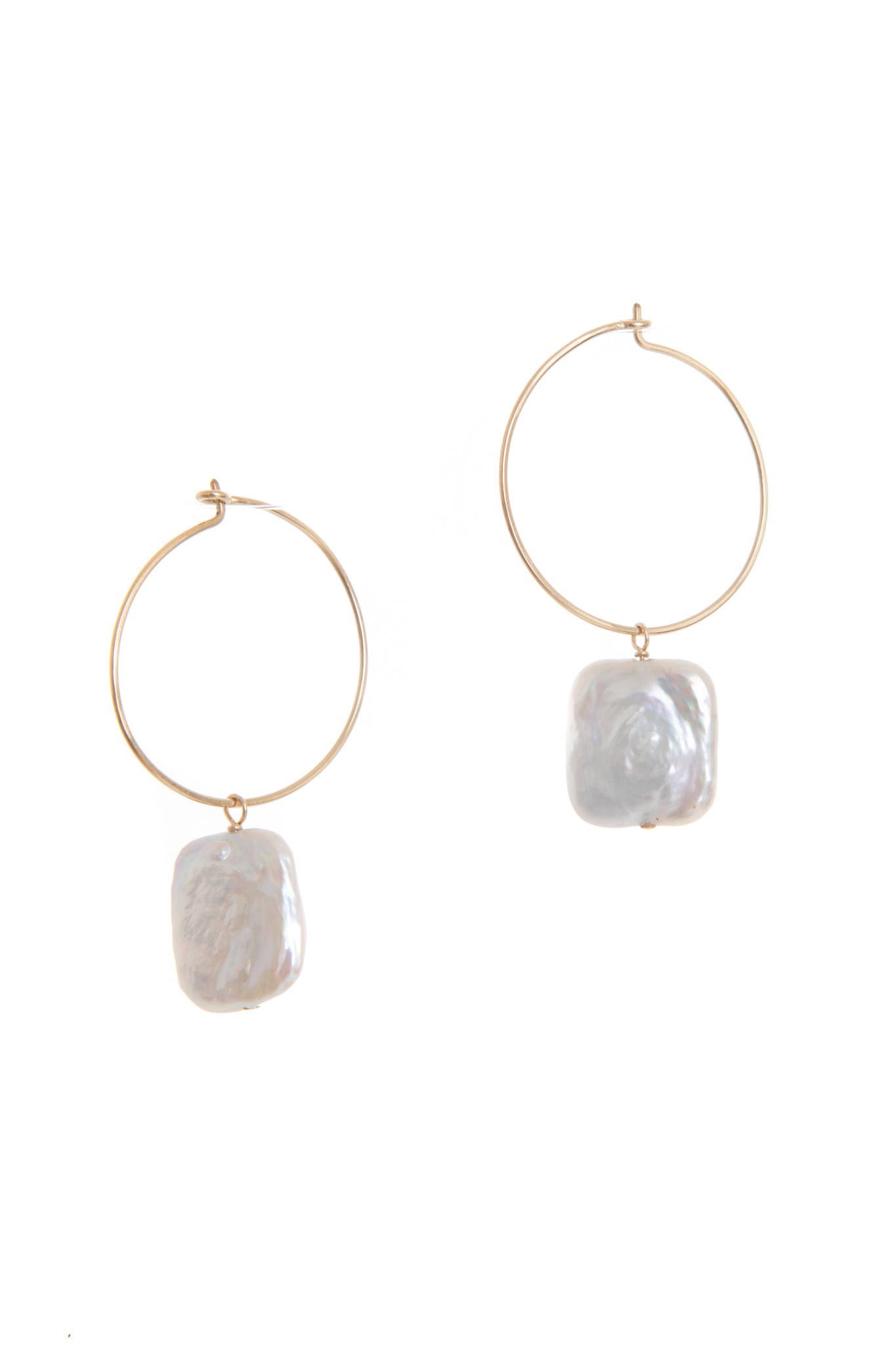 SQUARE PEARL HOOPS