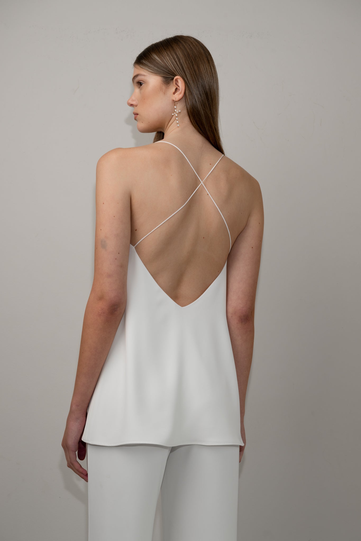 Square neck crepe camisole