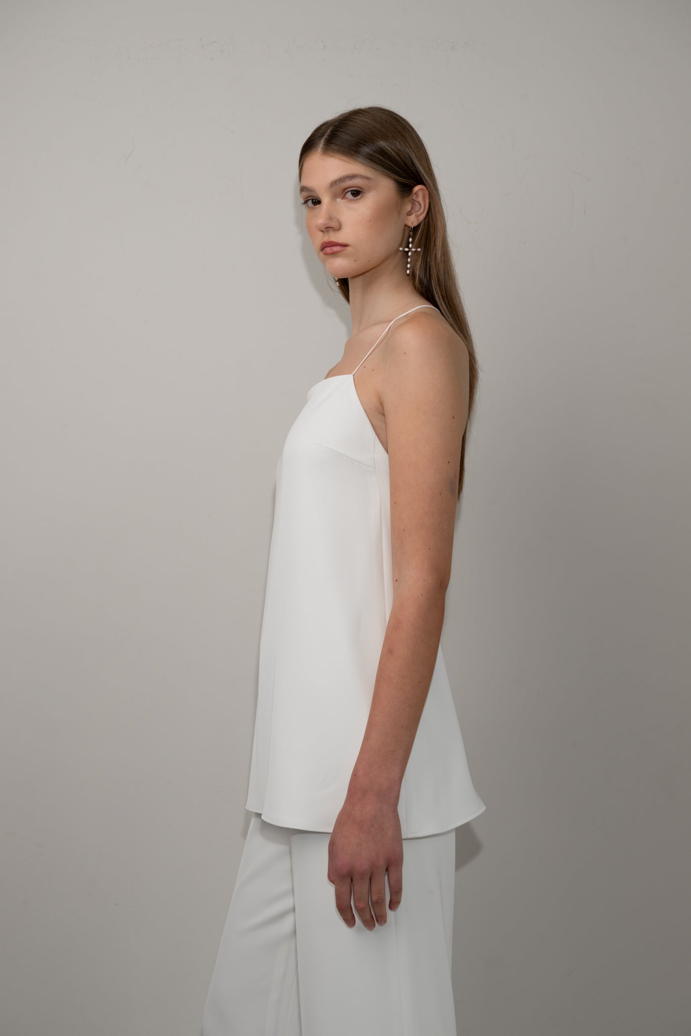 Square neck crepe camisole