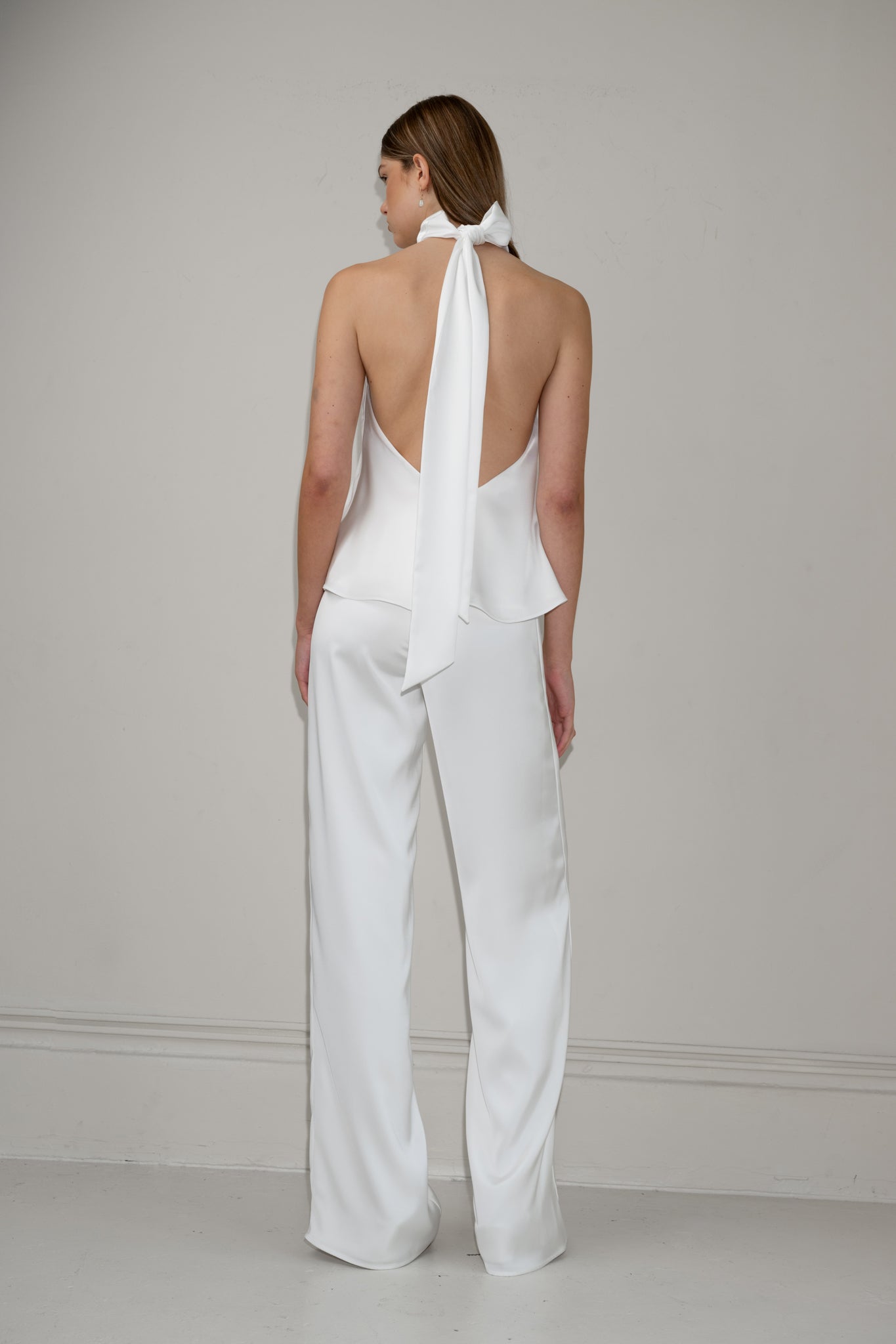 Wide-leg satin pants
