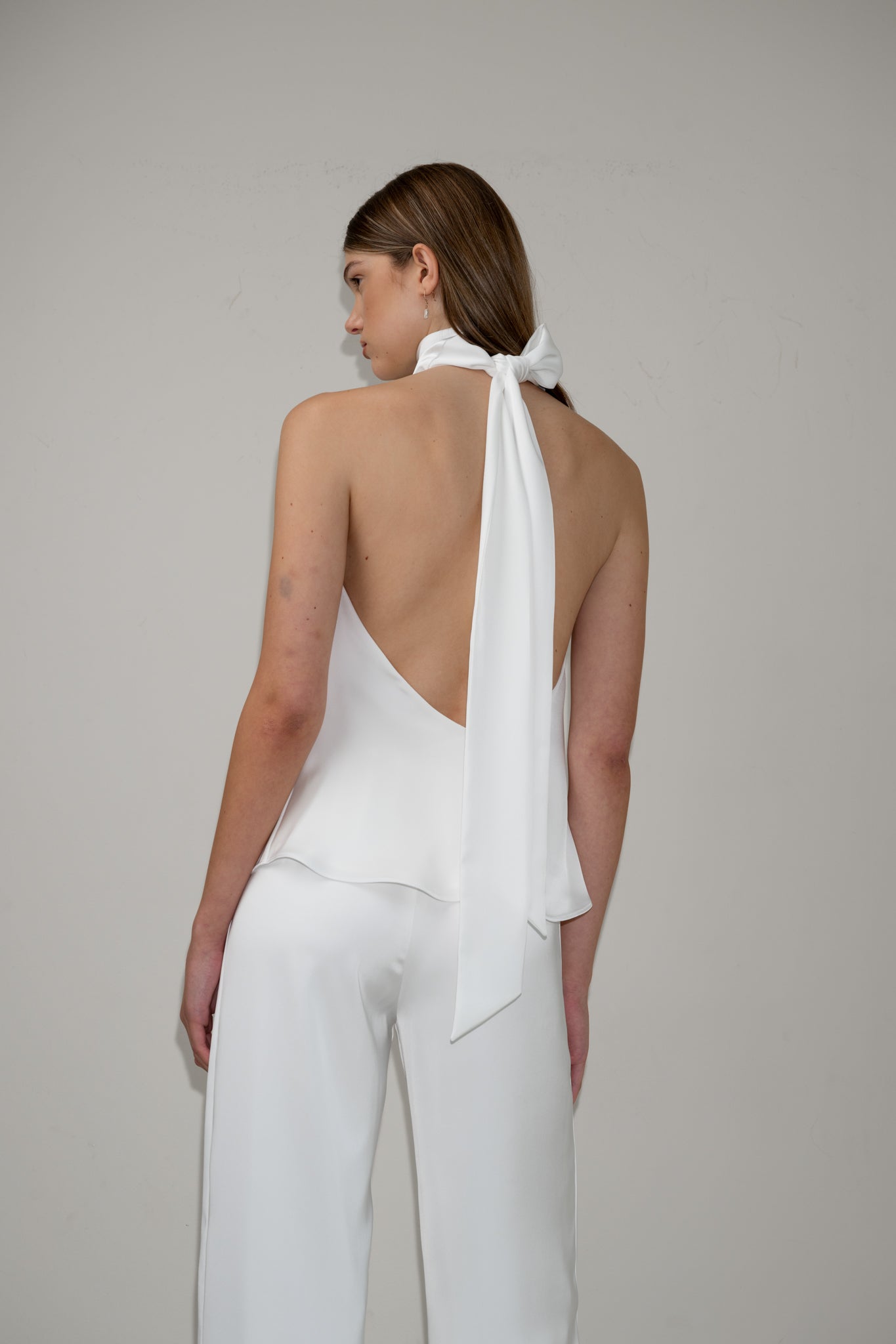 Halter neck satin top