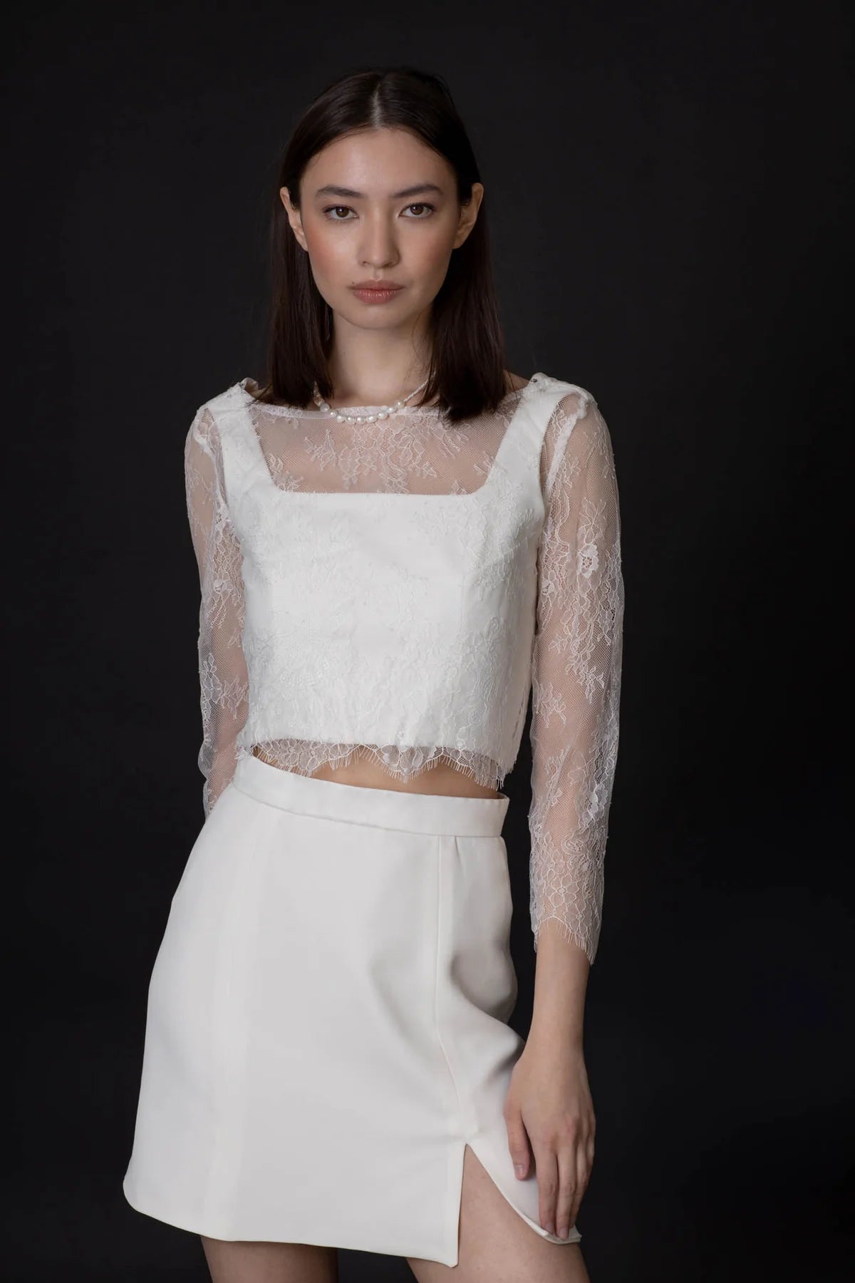 Freesia Lace Long Sleeve Topper - Sample Sale