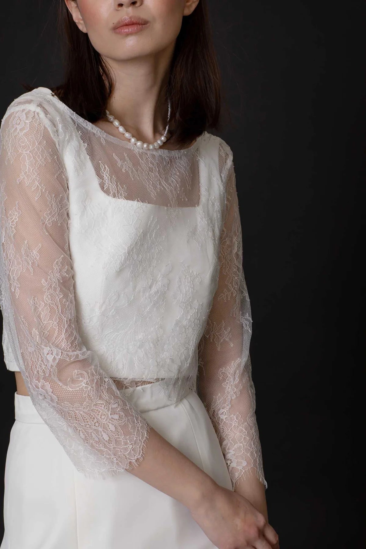 Freesia Lace Long Sleeve Topper - Sample Sale