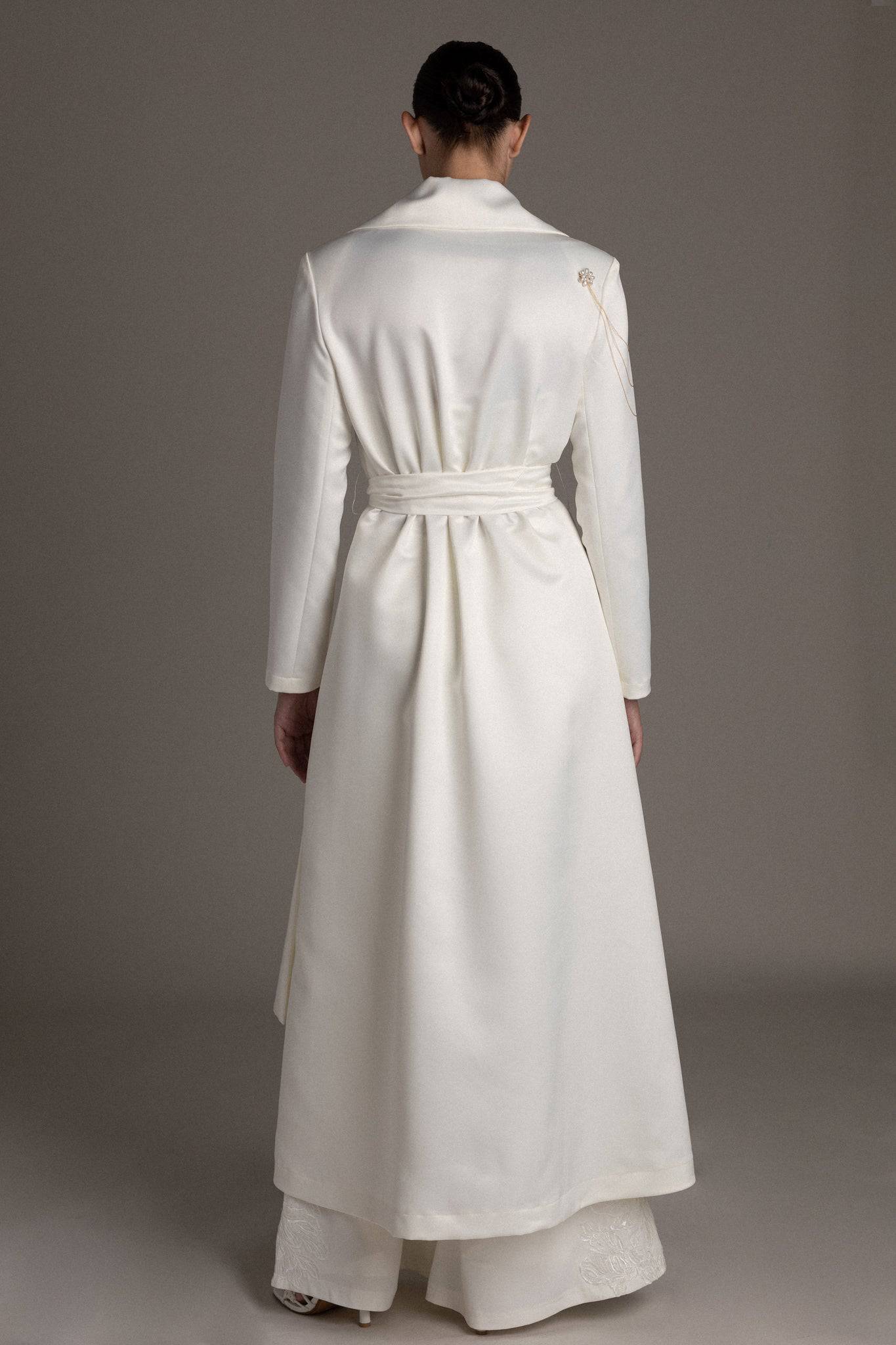 BELTED SATIN BRIDAL TRENCH - TEMPÊTE BRAND