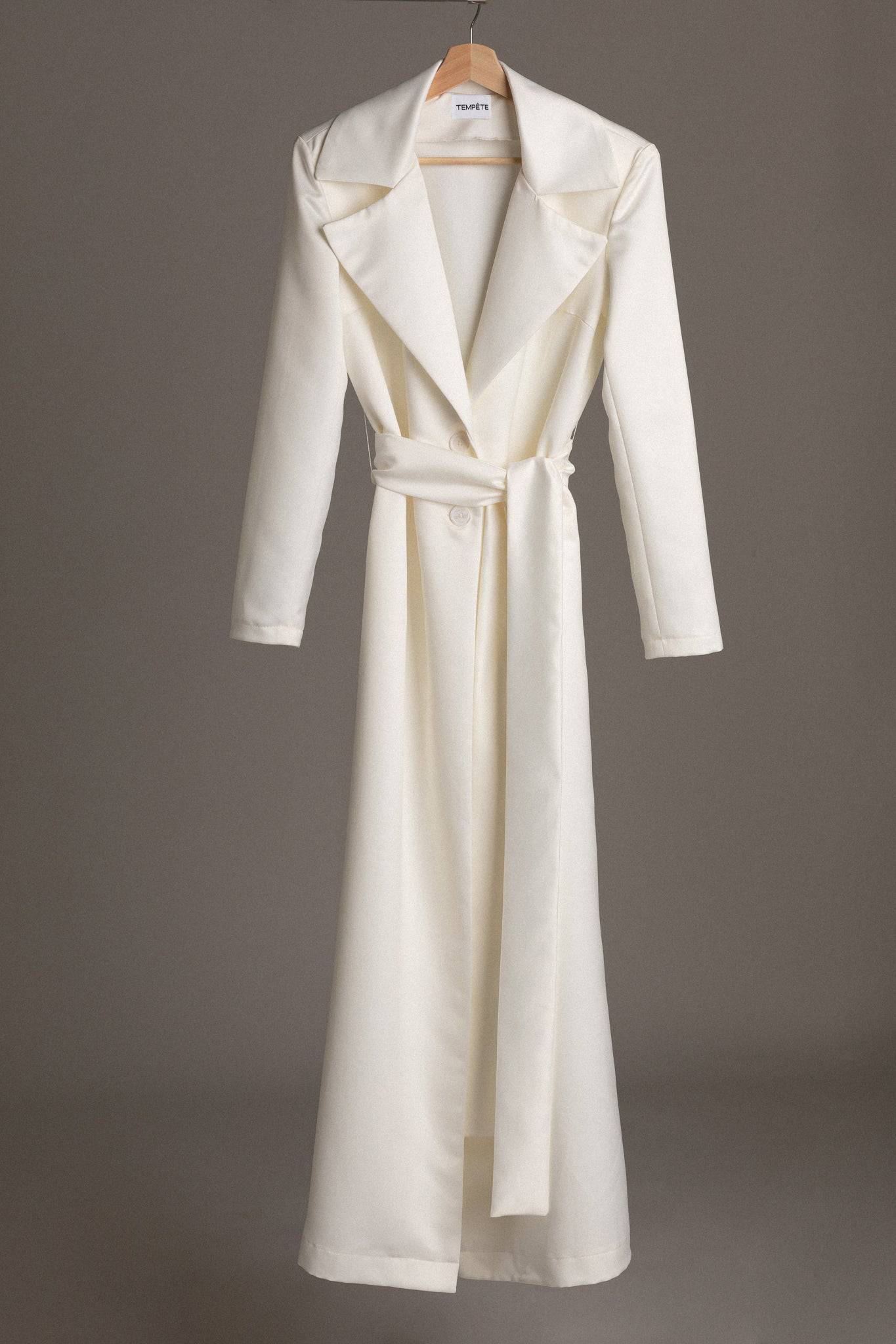 BELTED SATIN BRIDAL TRENCH - TEMPÊTE BRAND