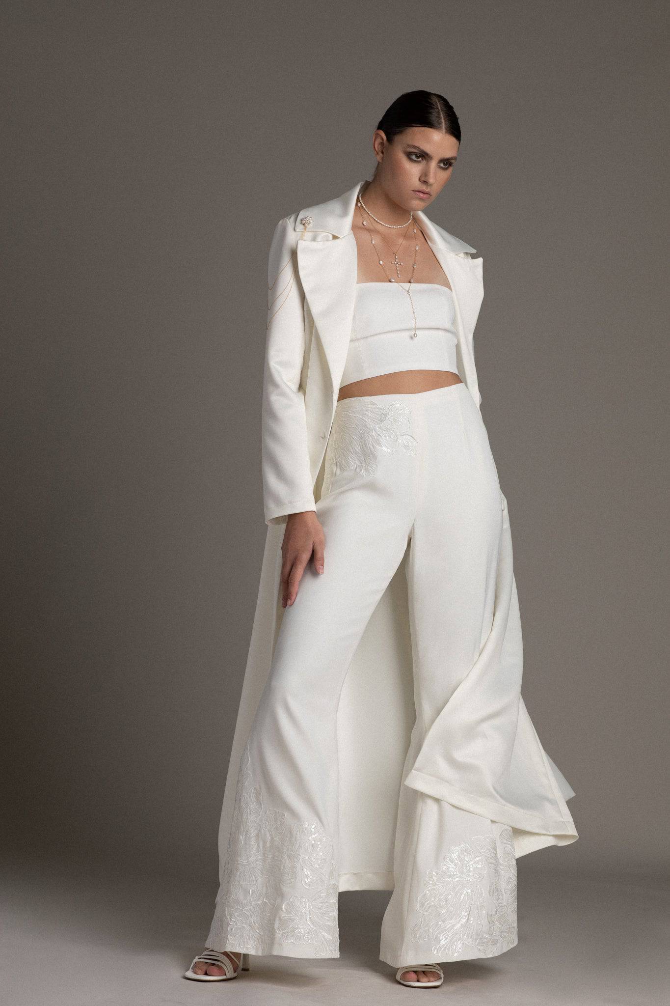 BELTED SATIN BRIDAL TRENCH - TEMPÊTE BRAND