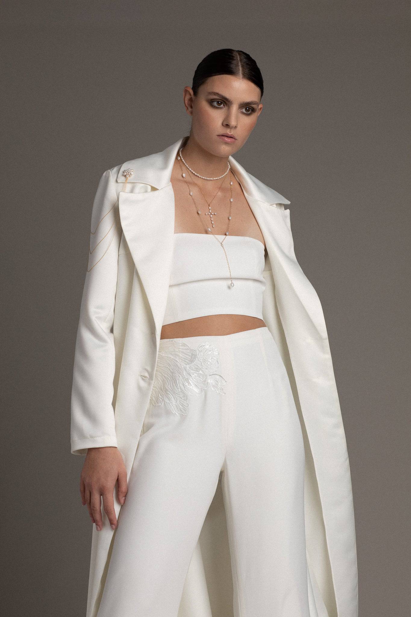 BELTED SATIN BRIDAL TRENCH - TEMPÊTE BRAND