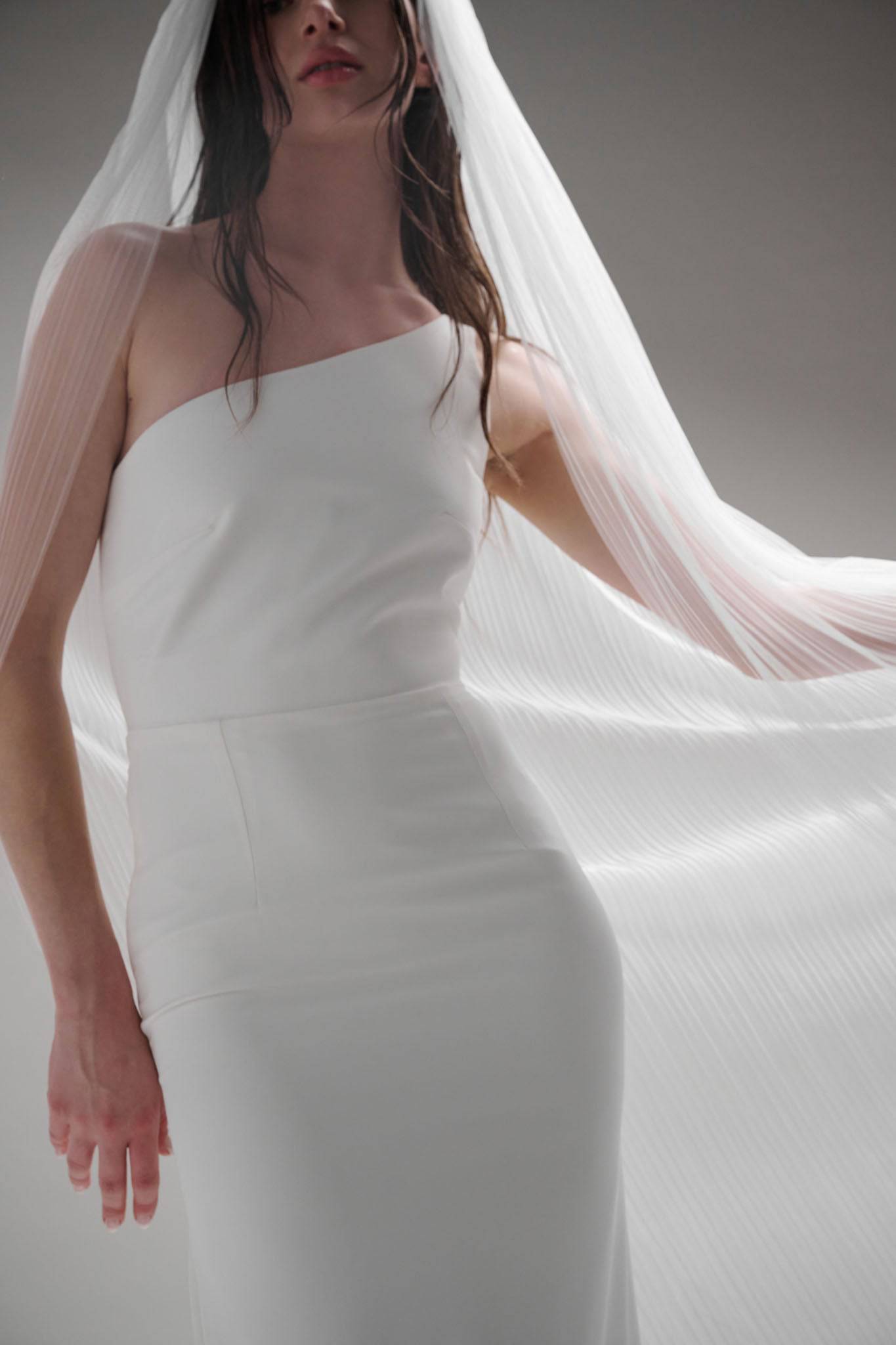 COQUILLE PLEATED TULLE VEIL - TEMPÊTE BRAND