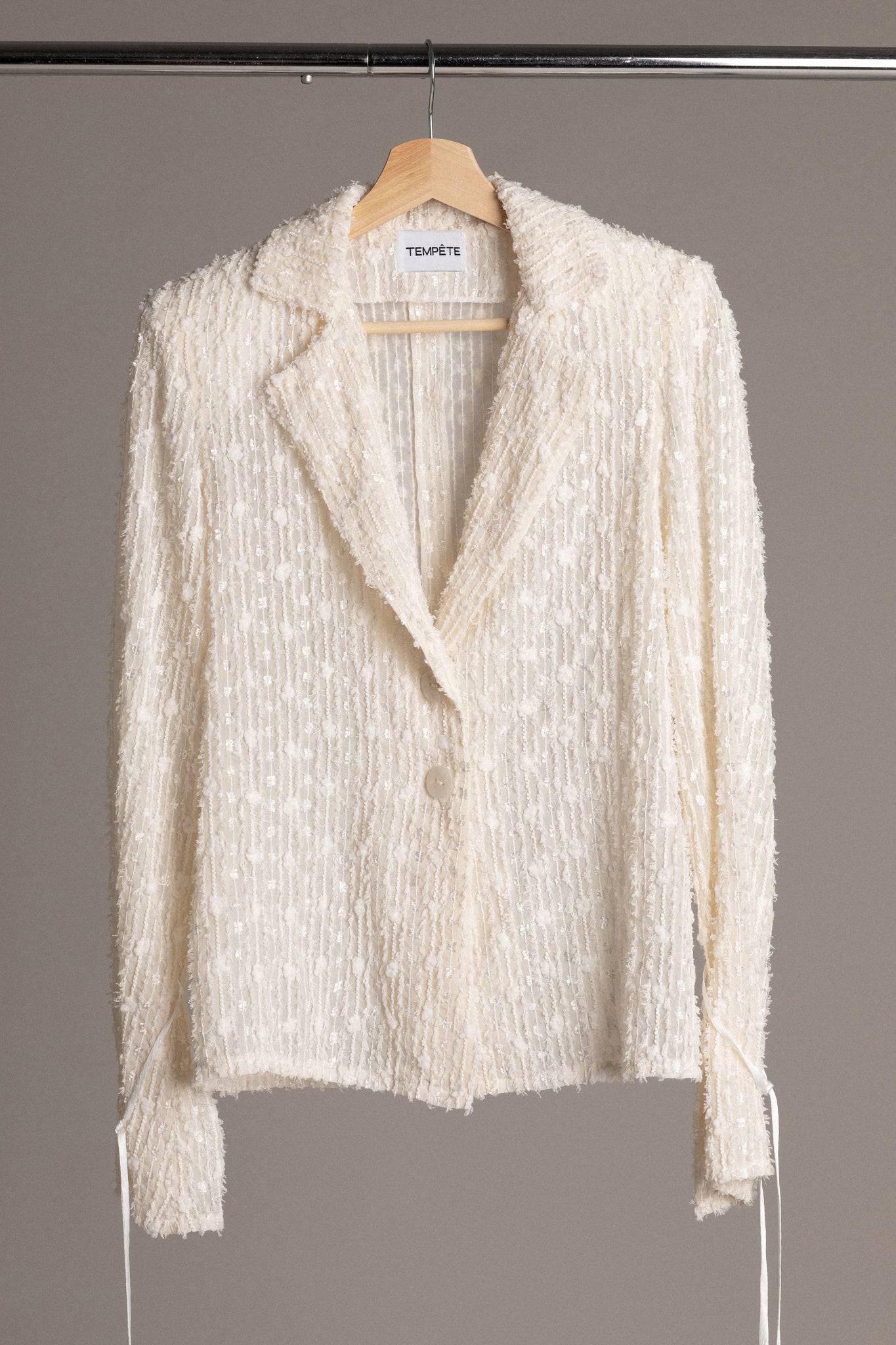 EMBROIDERED BLAZER WITH STRINGS - TEMPÊTE BRAND