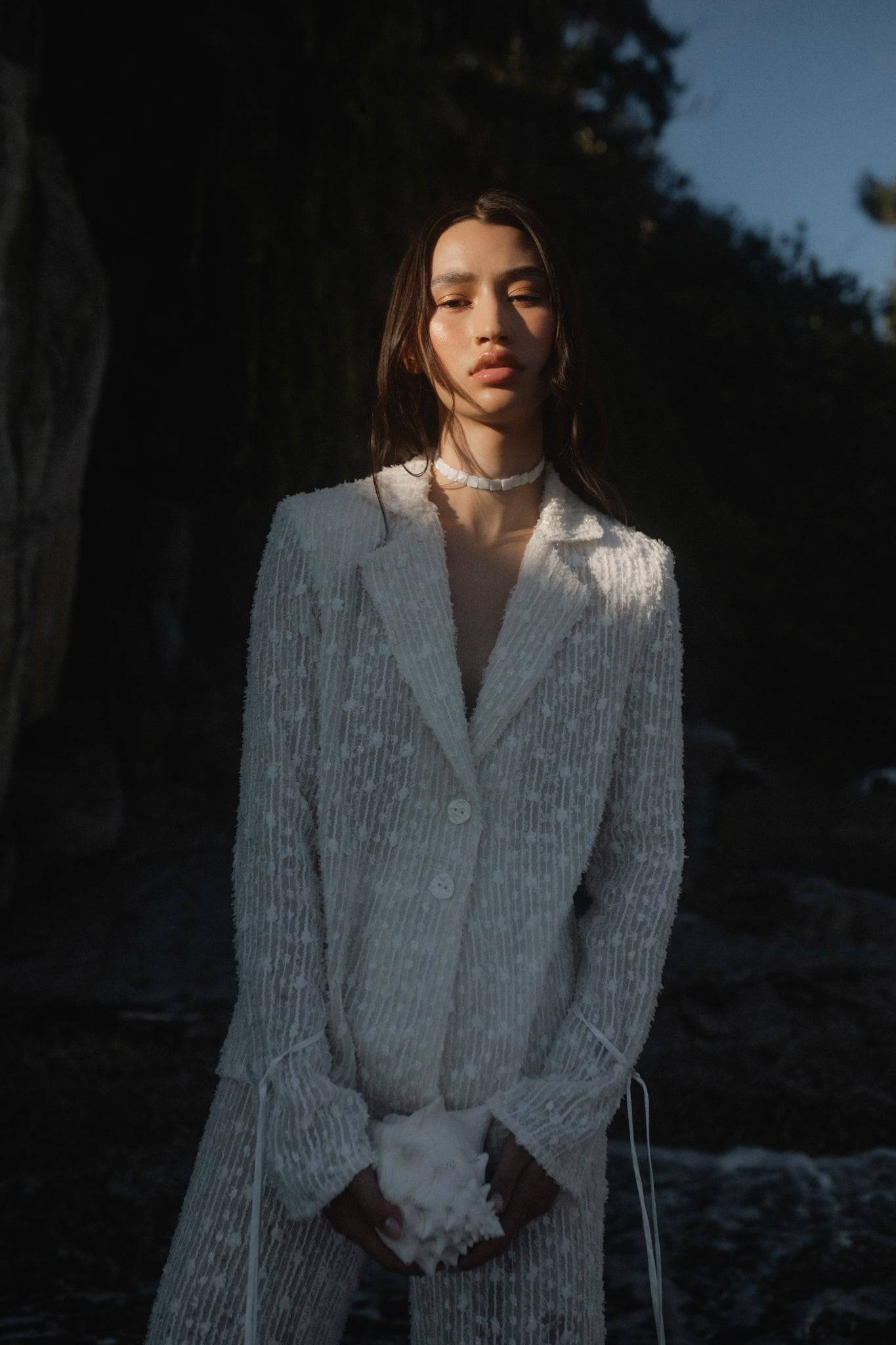 EMBROIDERED BLAZER WITH STRINGS - TEMPÊTE BRAND