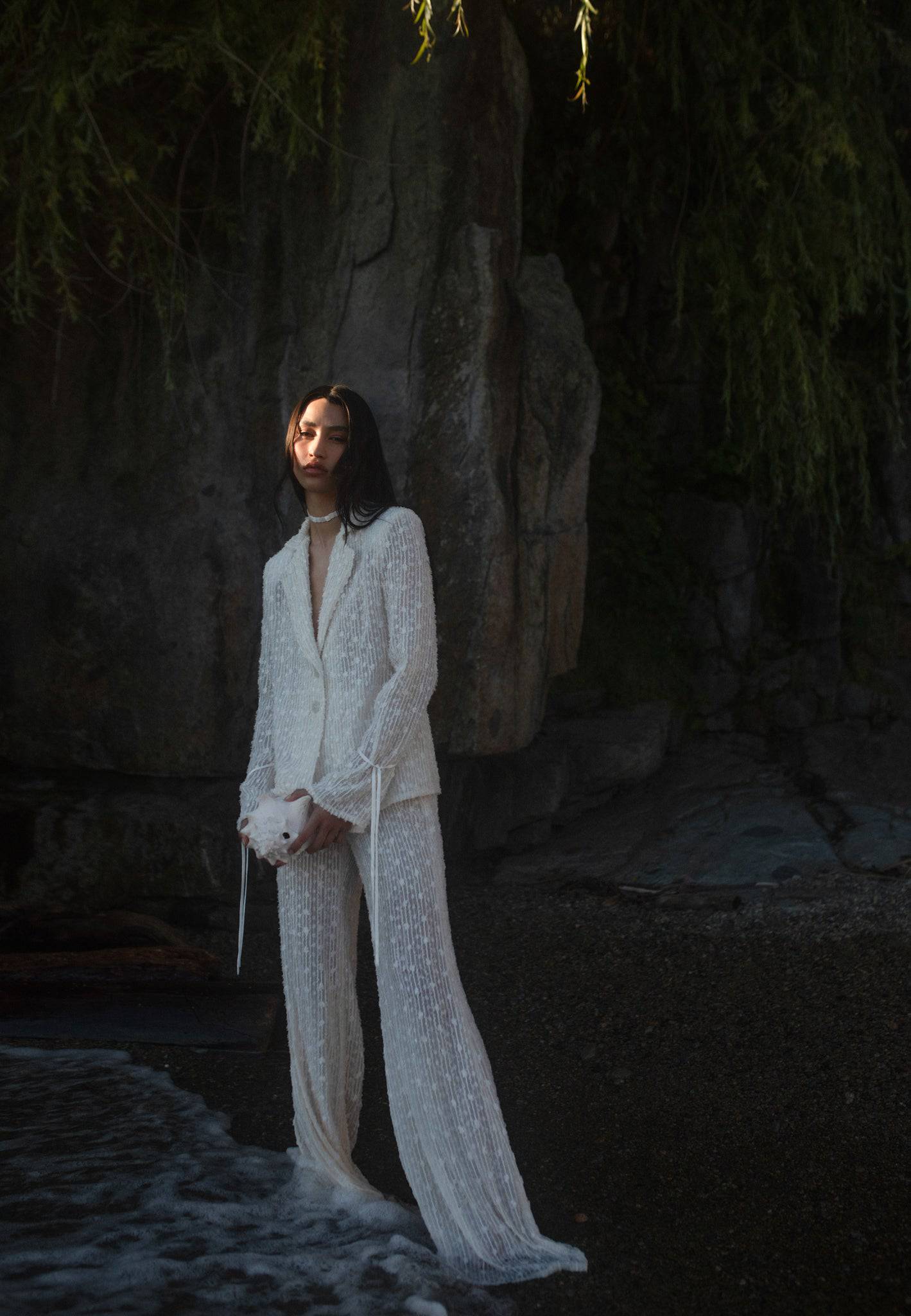 EMBROIDERED BLAZER WITH STRINGS - TEMPÊTE BRAND