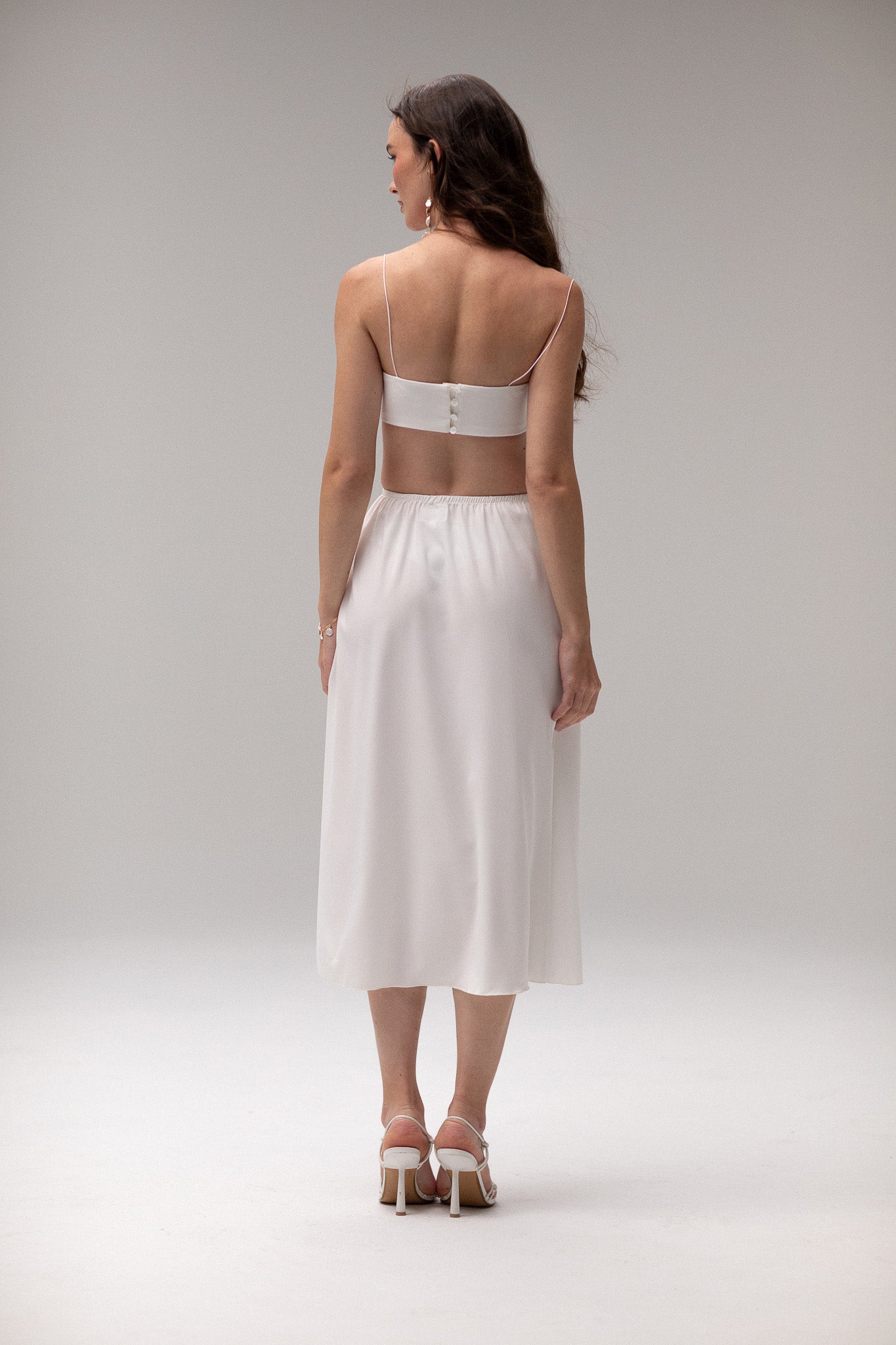 Midi Satin Slip Skirt - TEMPÊTE BRAND