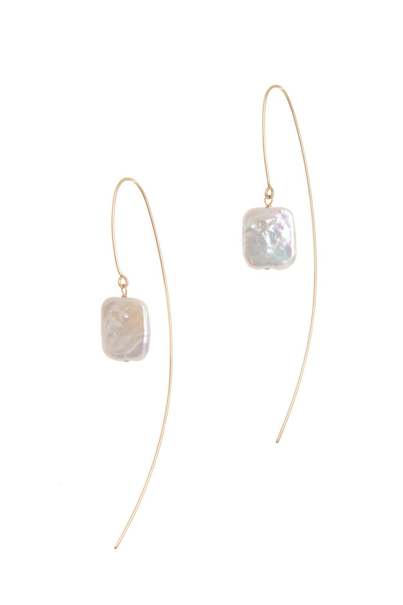 SQUARE PEARL DROP EARRINGS - TEMPÊTE BRAND