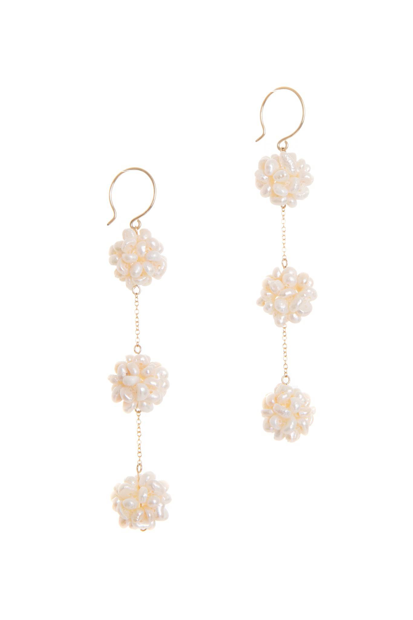 TROIS PEARL FLOWER EARRINGS - TEMPÊTE BRAND