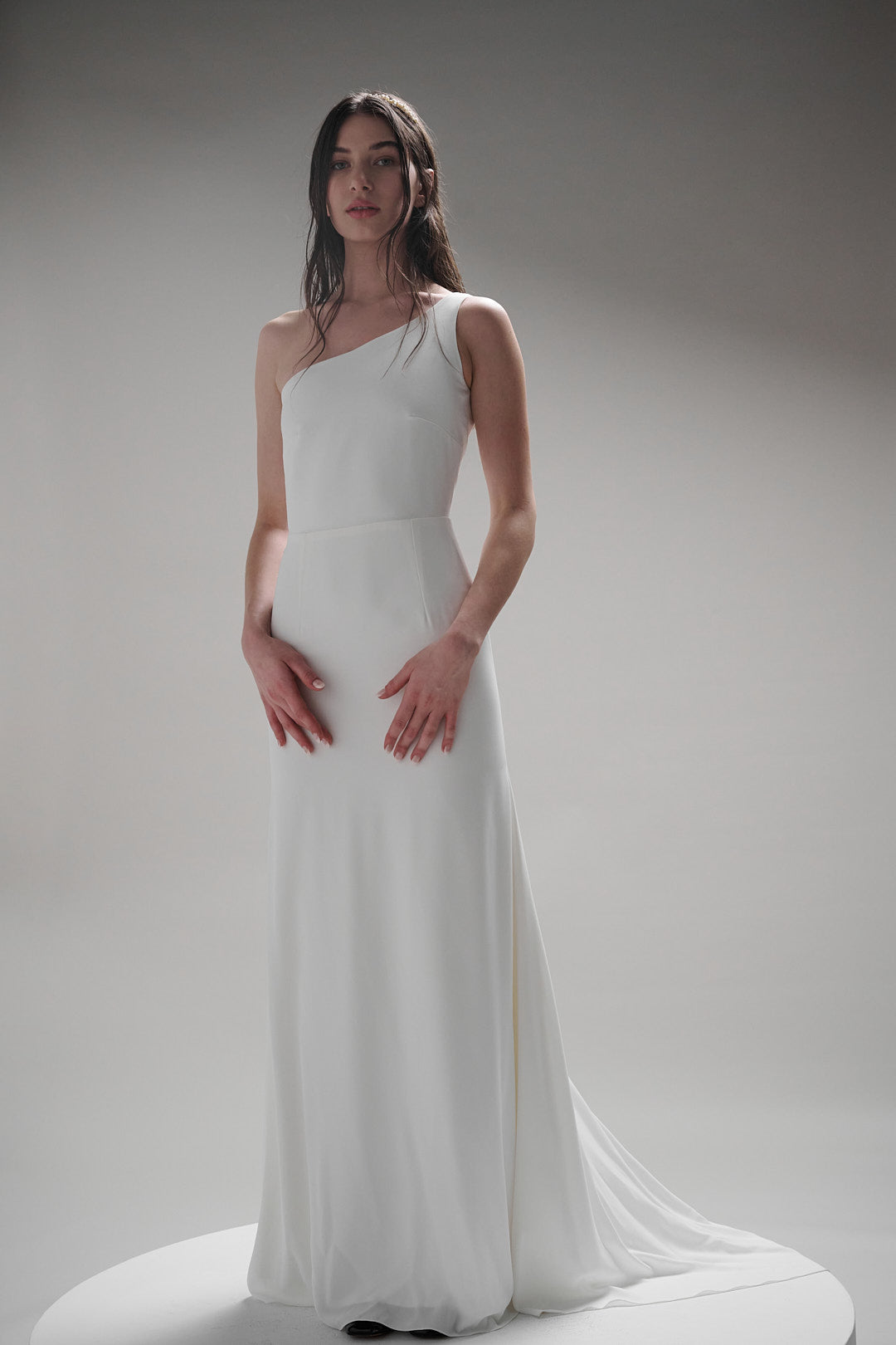 One Shoulder Arete Wedding Dress TEMP TE Bridal Boutique