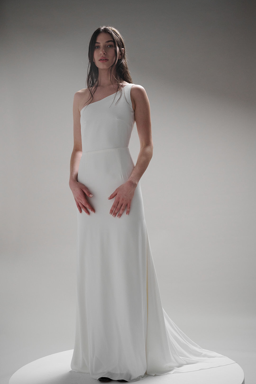 One Shoulder Arete Wedding Dress | TEMPÊTE Bridal Boutique