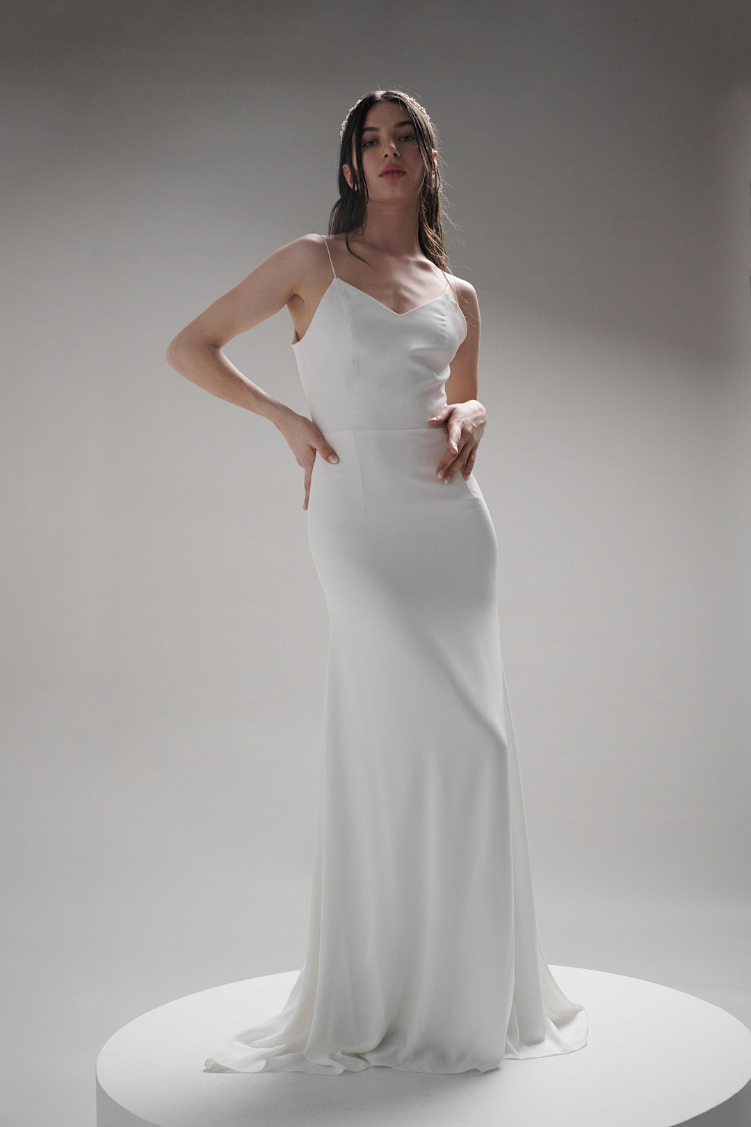 The Loire dress offers a timeless look of sophistication, perfect for a bride seeking an effortless yet elegant look.