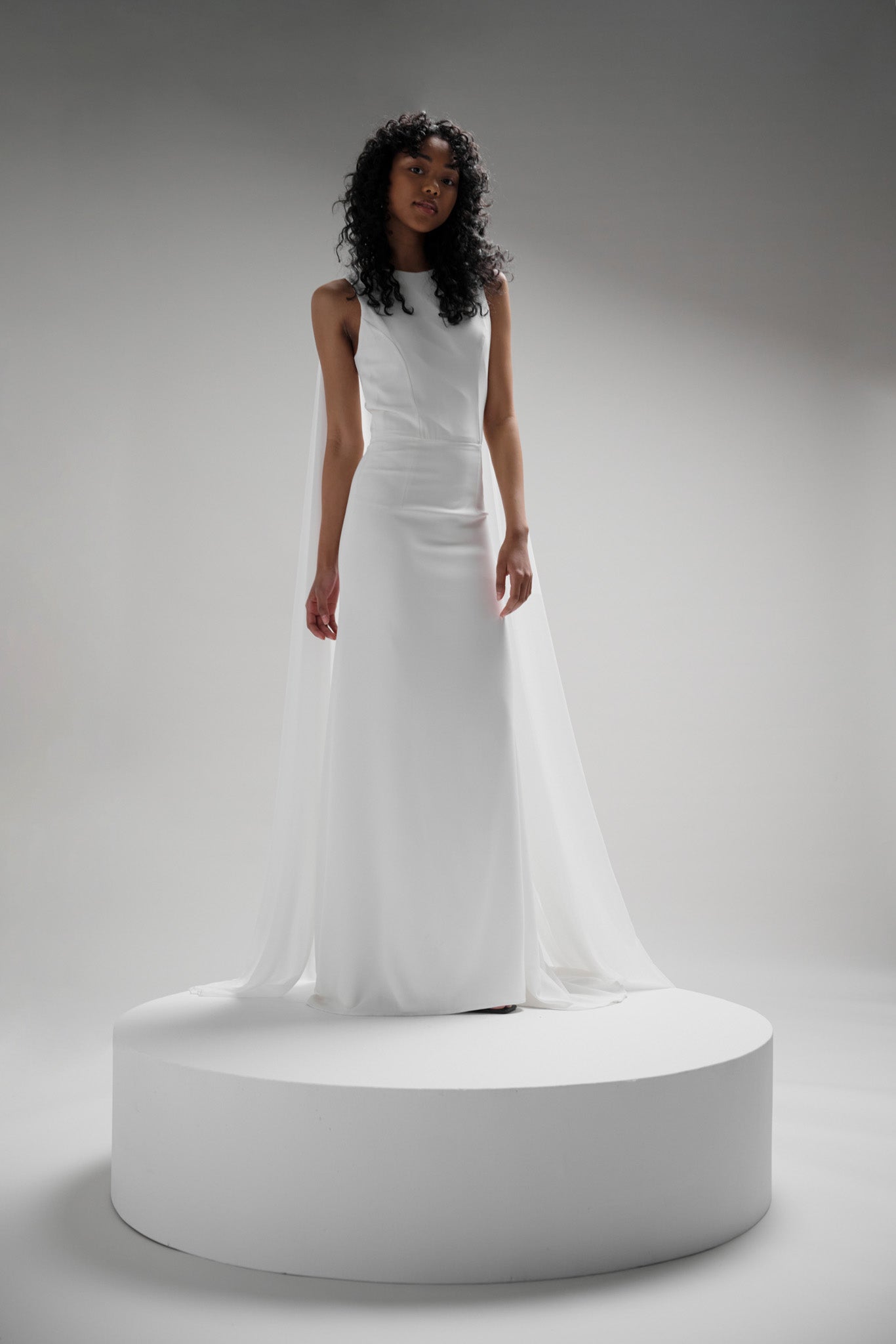 Gavarnie Chiffon Cape Wedding Dress | TEMPÊTE Bridal Boutique